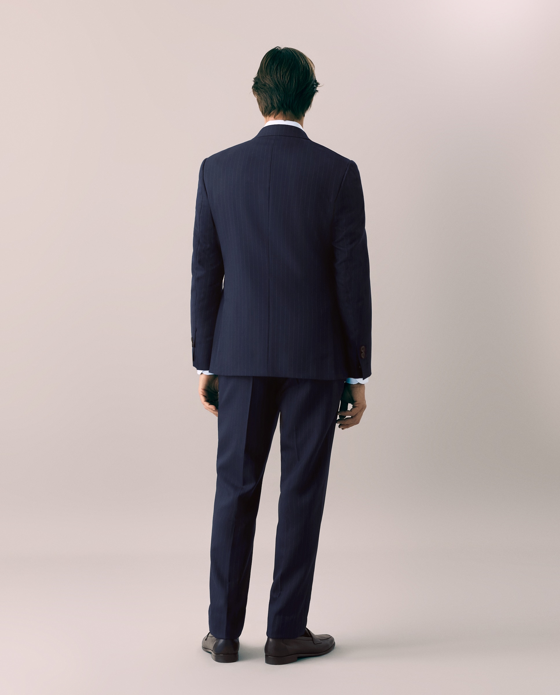 Fato Cruzado Slim Fit com Risca Diplomática. Azul-marinho-2