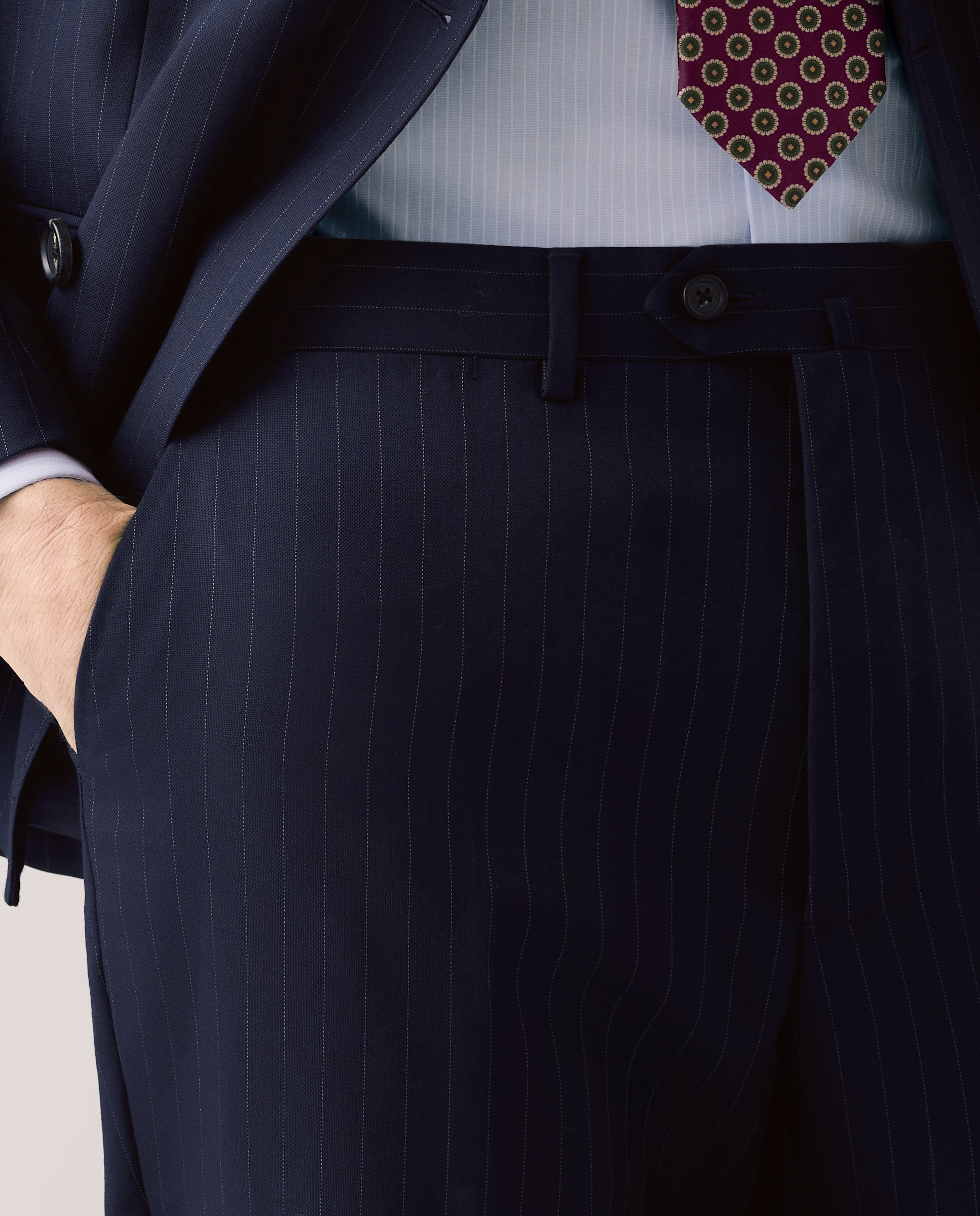 Fato Cruzado Slim Fit com Risca Diplomática. Azul-marinho-5