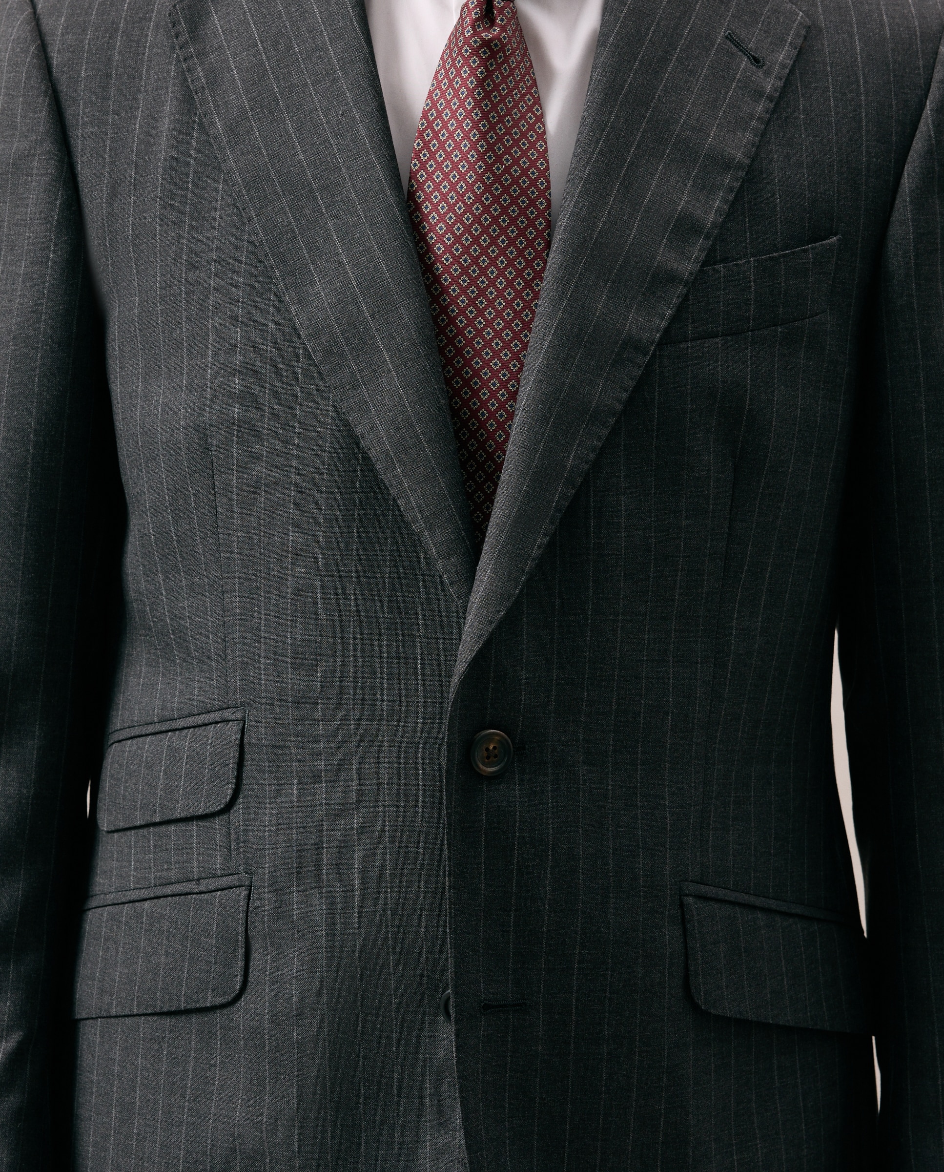 Traje Regular raya vestir 100% Lana hombre - Emidio Tucci - Gris Gris-3