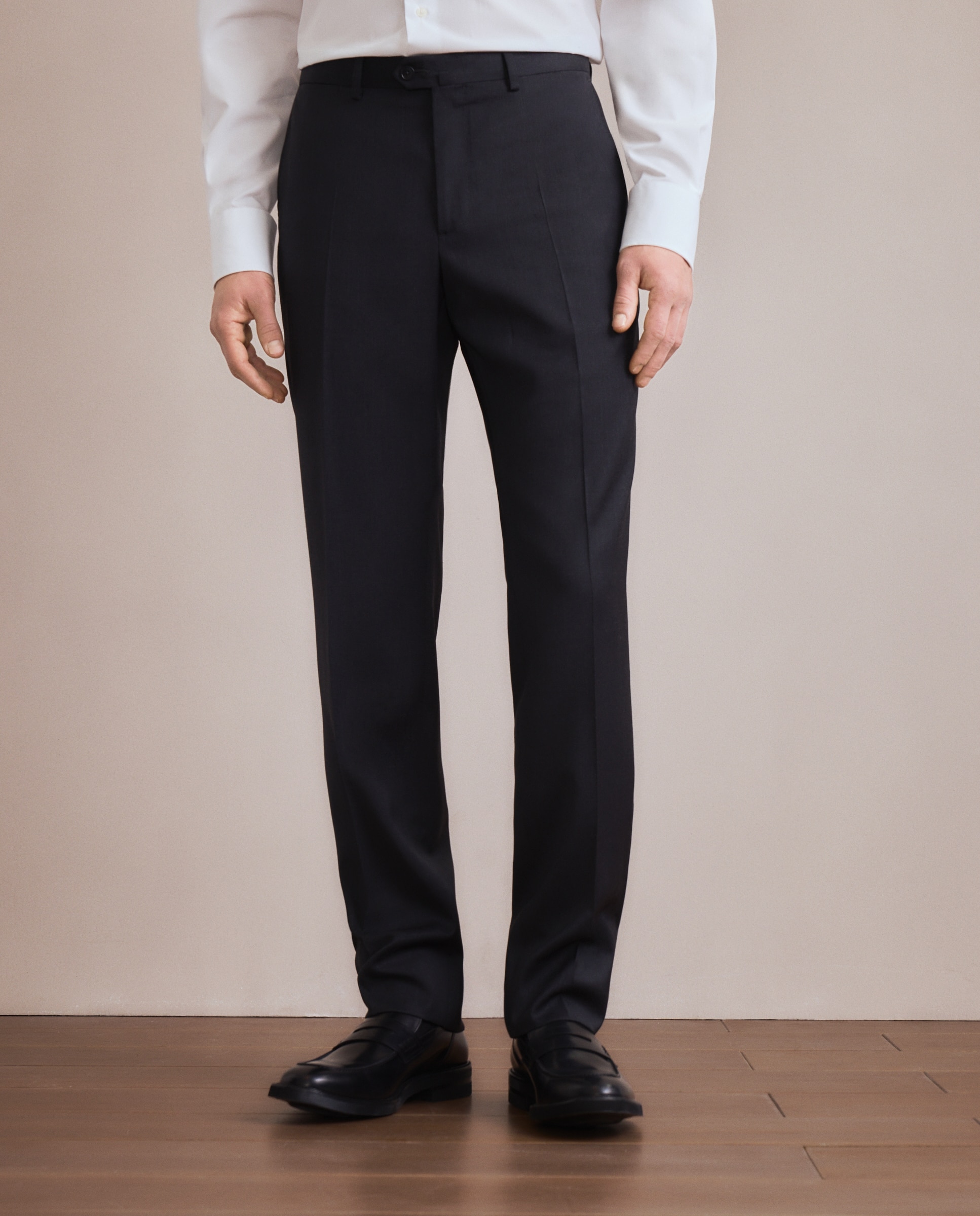 Calças Lisas Cinzento-escuro-2