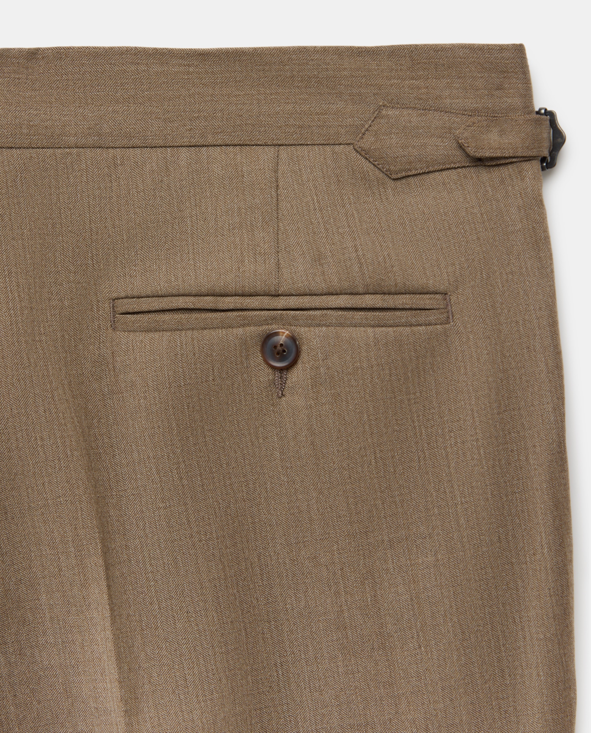 Calças Formais Separate Slim Fit com Padrão Espinha de Peixe Camel-2