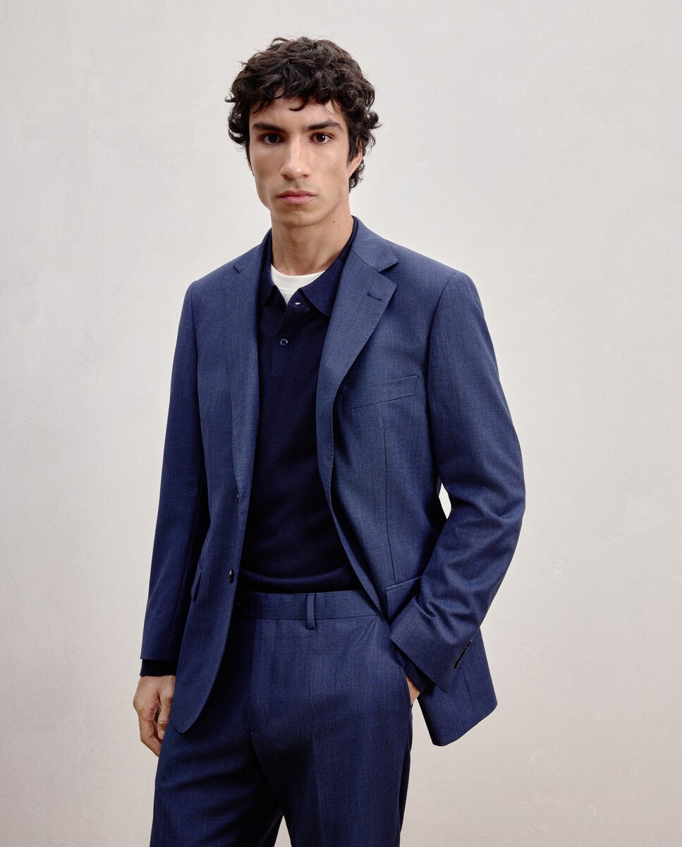 Fato com Micro Desenho Lavável Azul-marinho-2