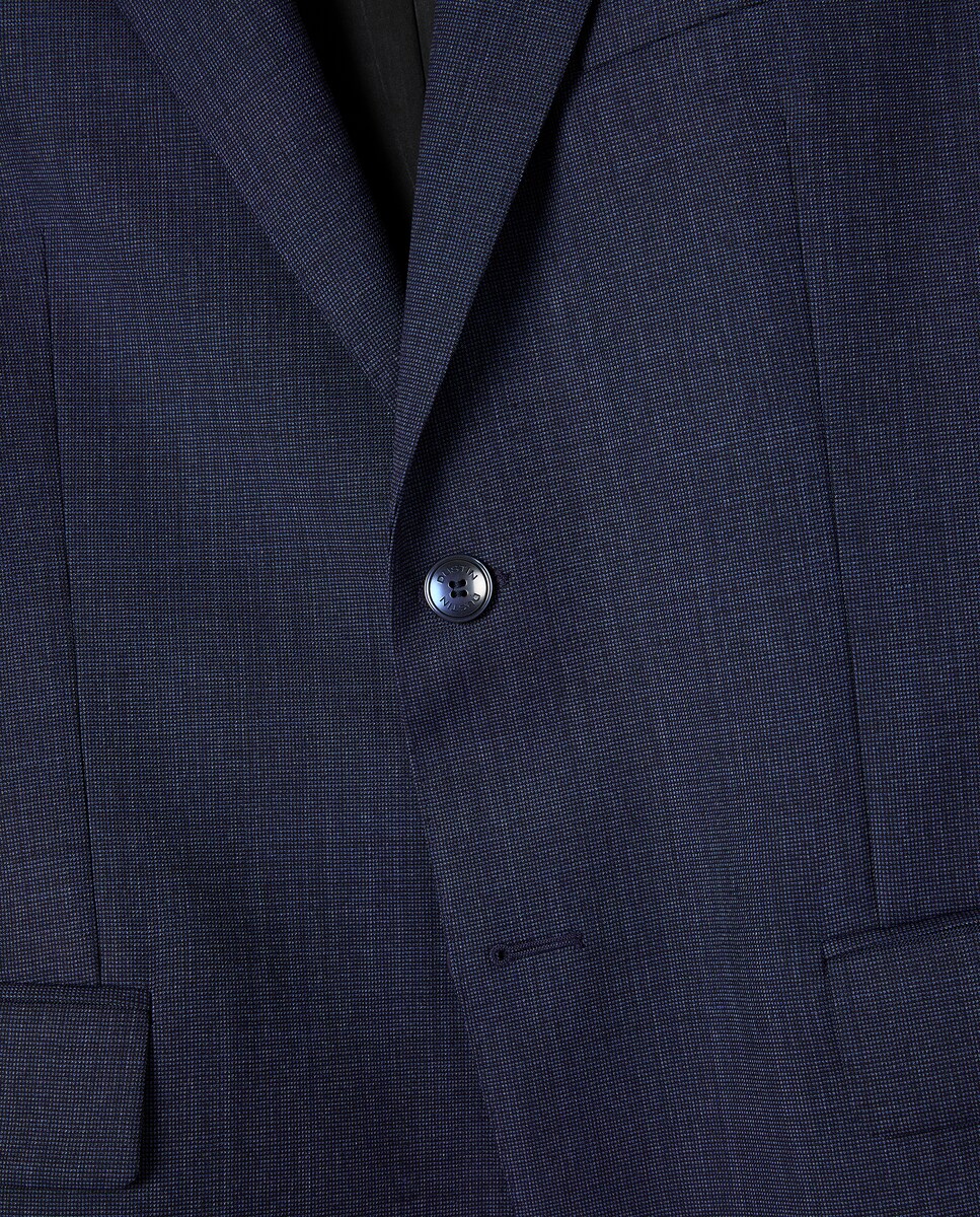 Fato com Micro Desenho Lavável Azul-marinho-8