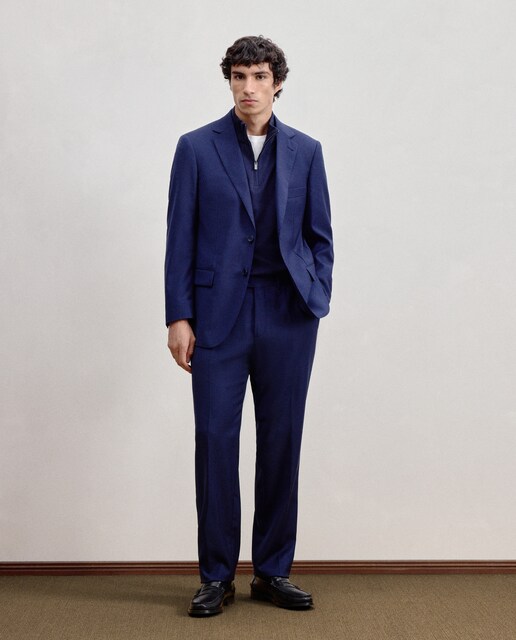 Imagen 0 de Traje de hombre cuadro gales azul lavable