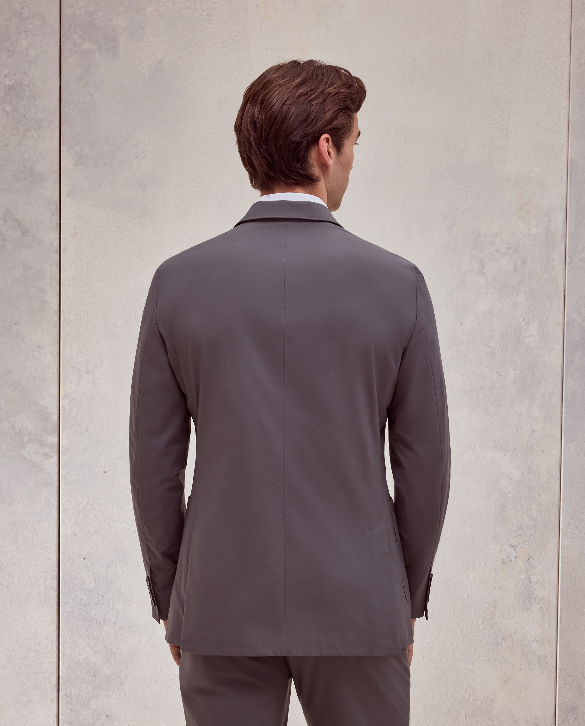 Americana de traje lavable liso fit slim tecnico de hombre - Dustin - Gris oscuro Gris oscuro-3