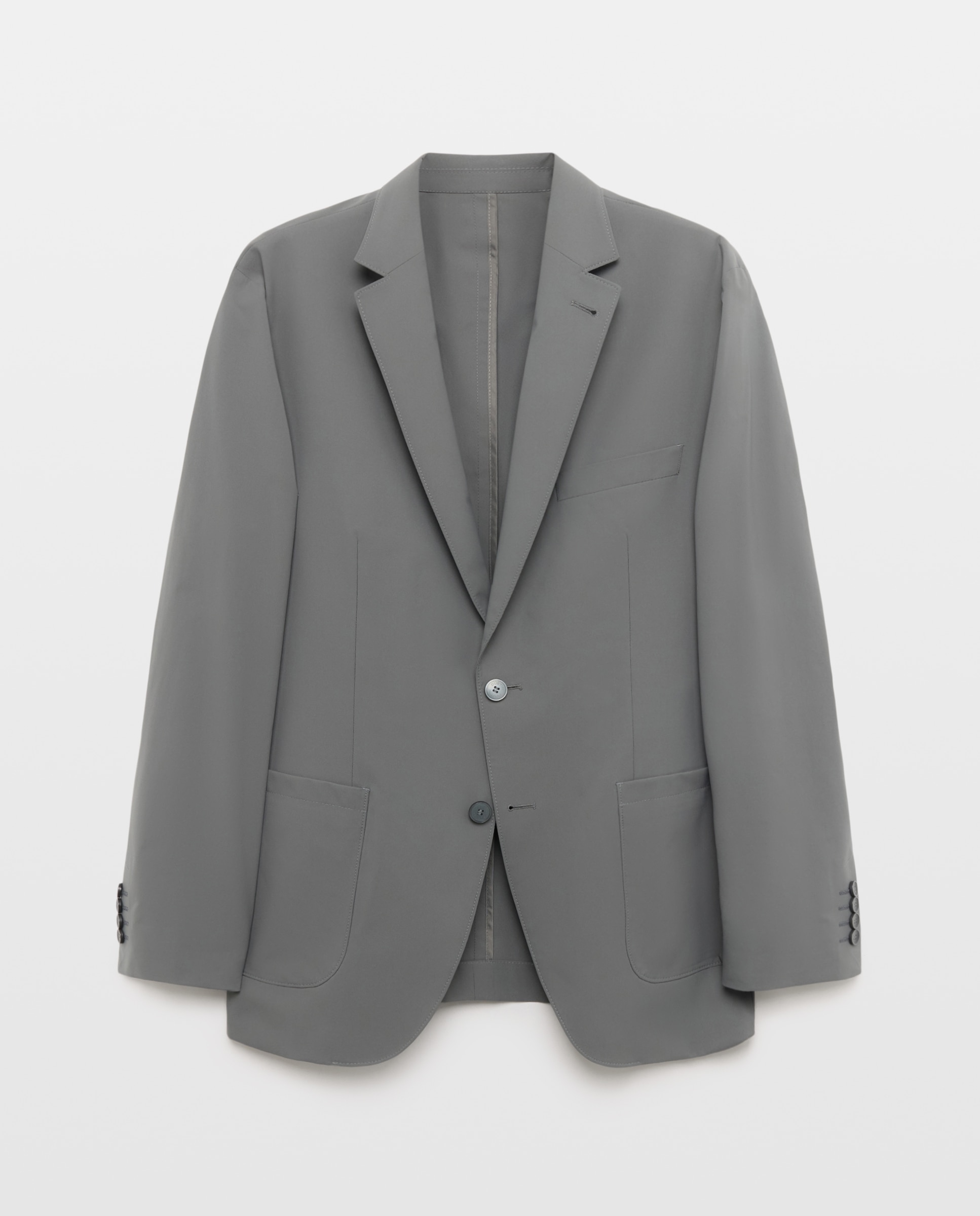 Americana de traje lavable liso fit slim tecnico de hombre - Dustin - Gris oscuro Gris oscuro-4