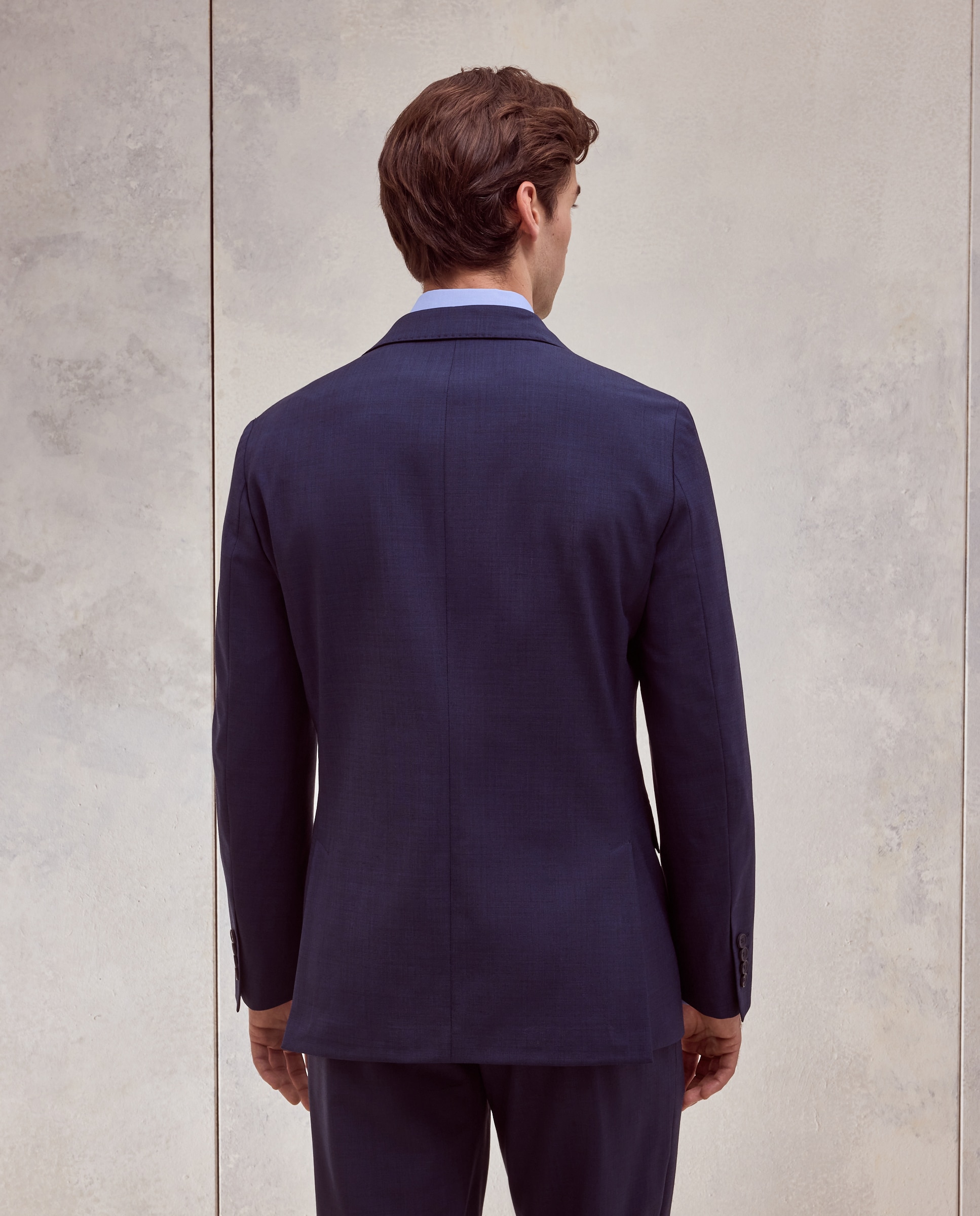 Americana de traje lavable desestructurado fit regular mezcla con lana de hombre - Dustin - Azul marino Azul marino-3