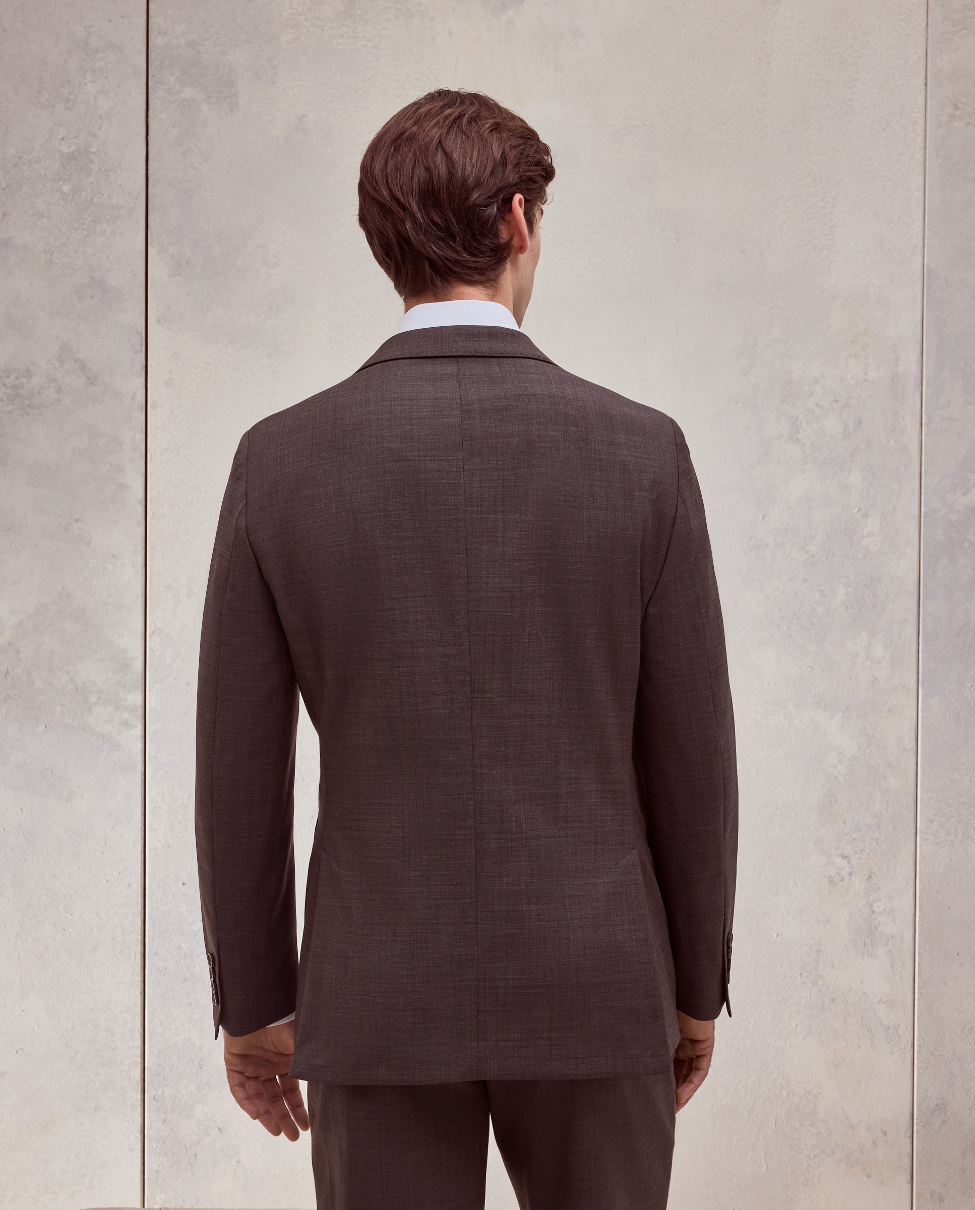 Americana de traje lavable desestructurado fit regular mezcla con lana de hombre - Dustin - Marrón Marrón-3