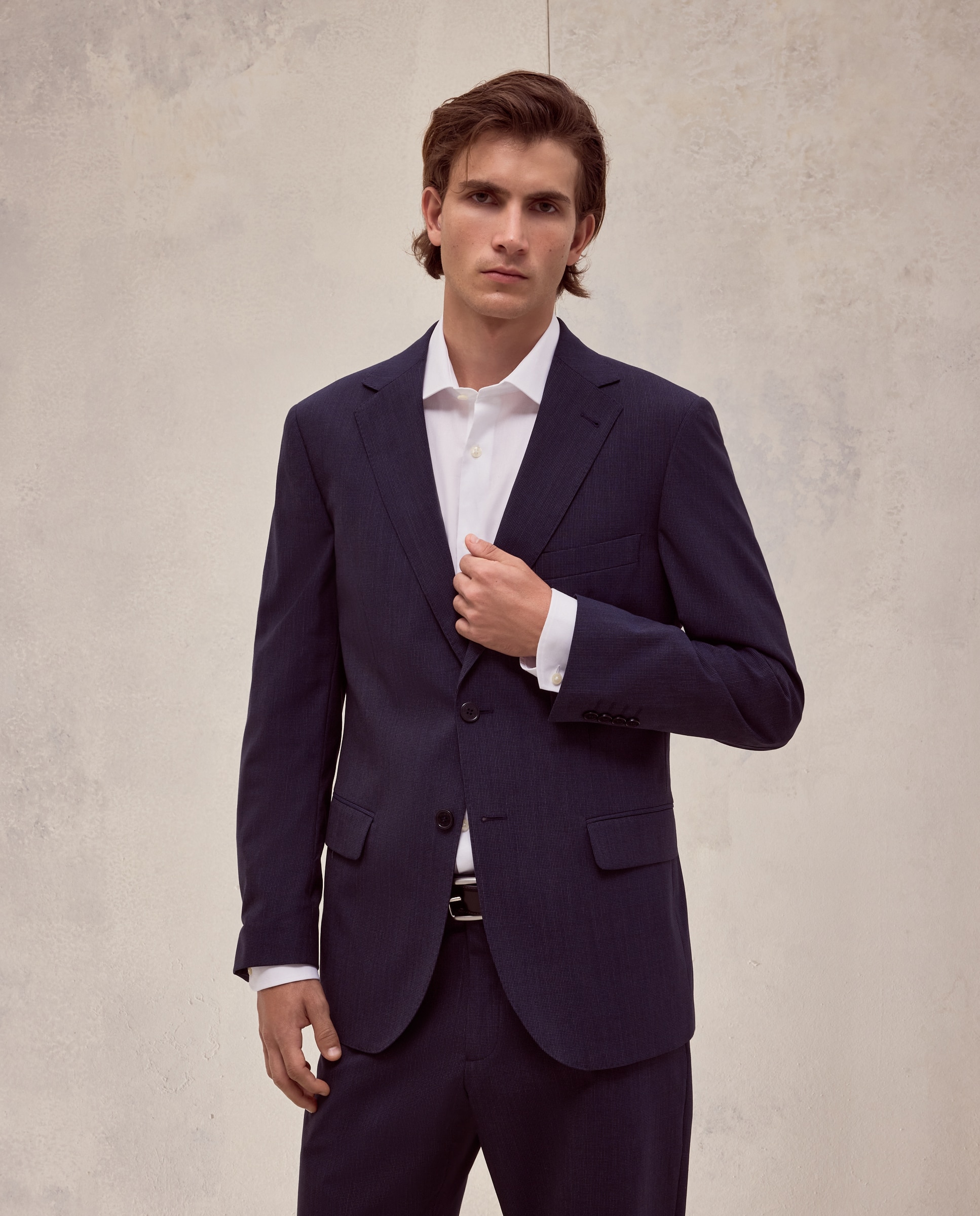 Chaqueta traje hombre separate regular microdibujo pata de gallo. - Dustin - Azul marino Azul marino-1