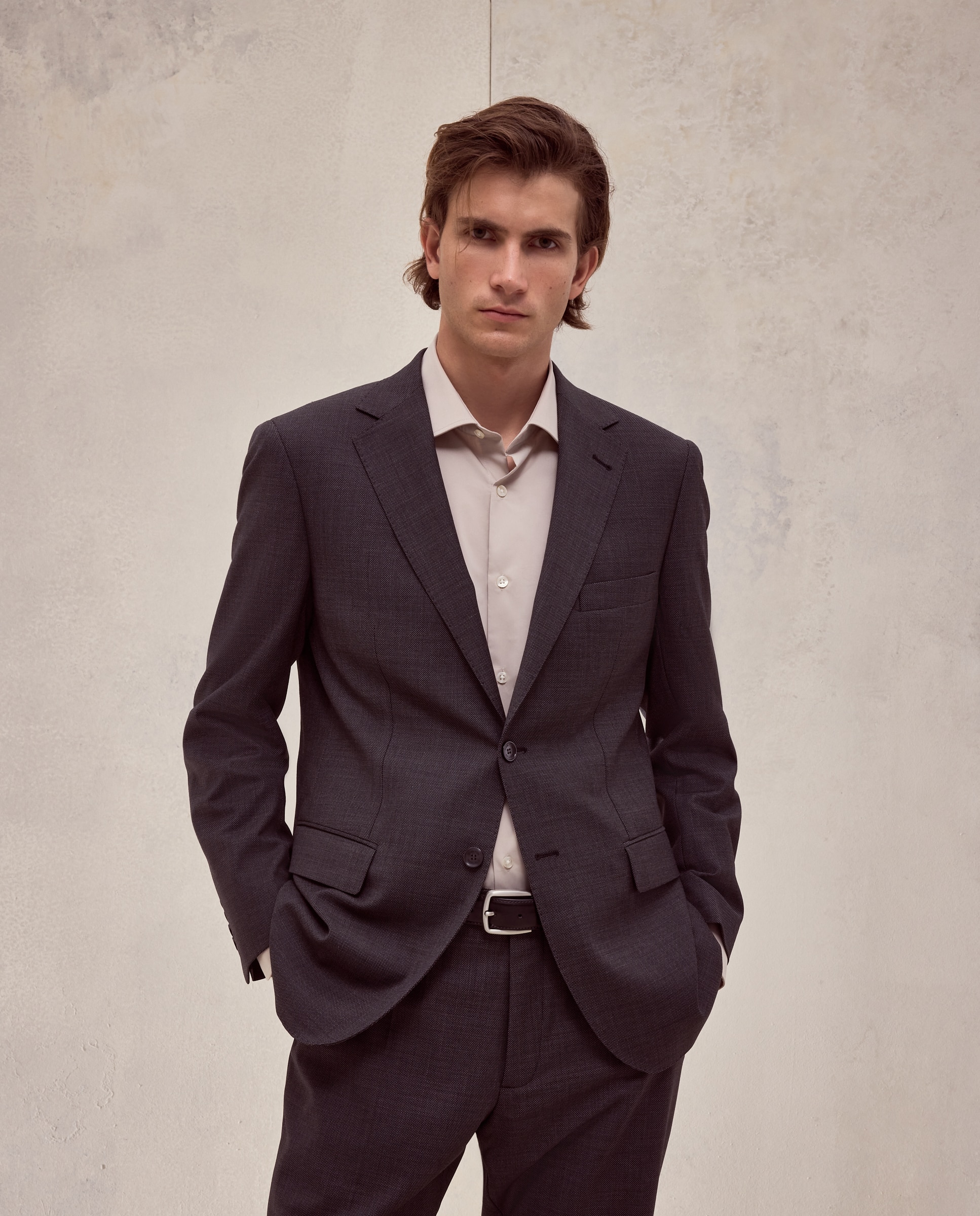 Americana de traje lavable desestructurado fit regular mezcla con lana de hombre - Dustin - Gris oscuro Gris oscuro-1