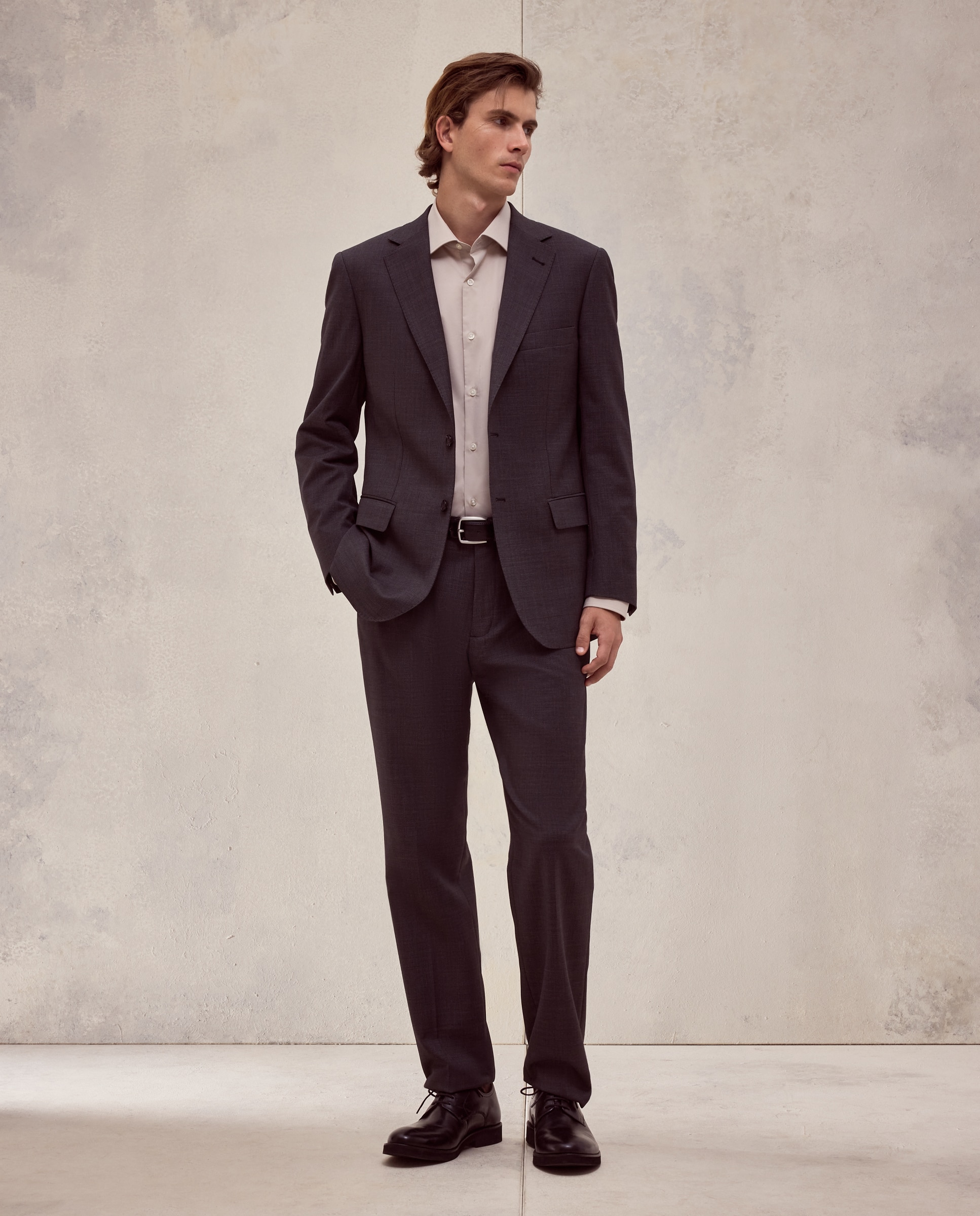 Americana de traje lavable desestructurado fit regular mezcla con lana de hombre - Dustin - Gris oscuro Gris oscuro-2