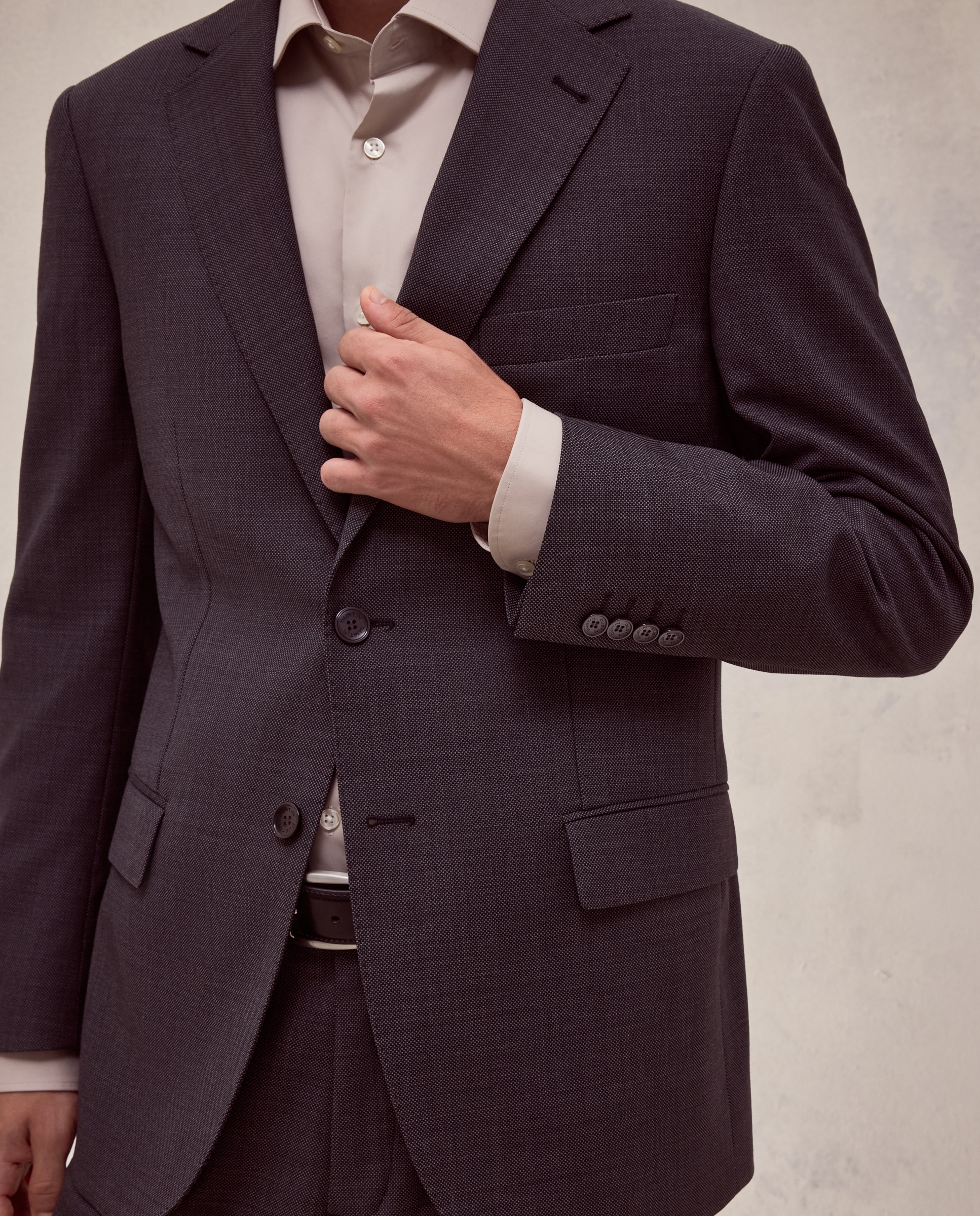 Americana de traje lavable desestructurado fit regular mezcla con lana de hombre - Dustin - Gris oscuro Gris oscuro-3