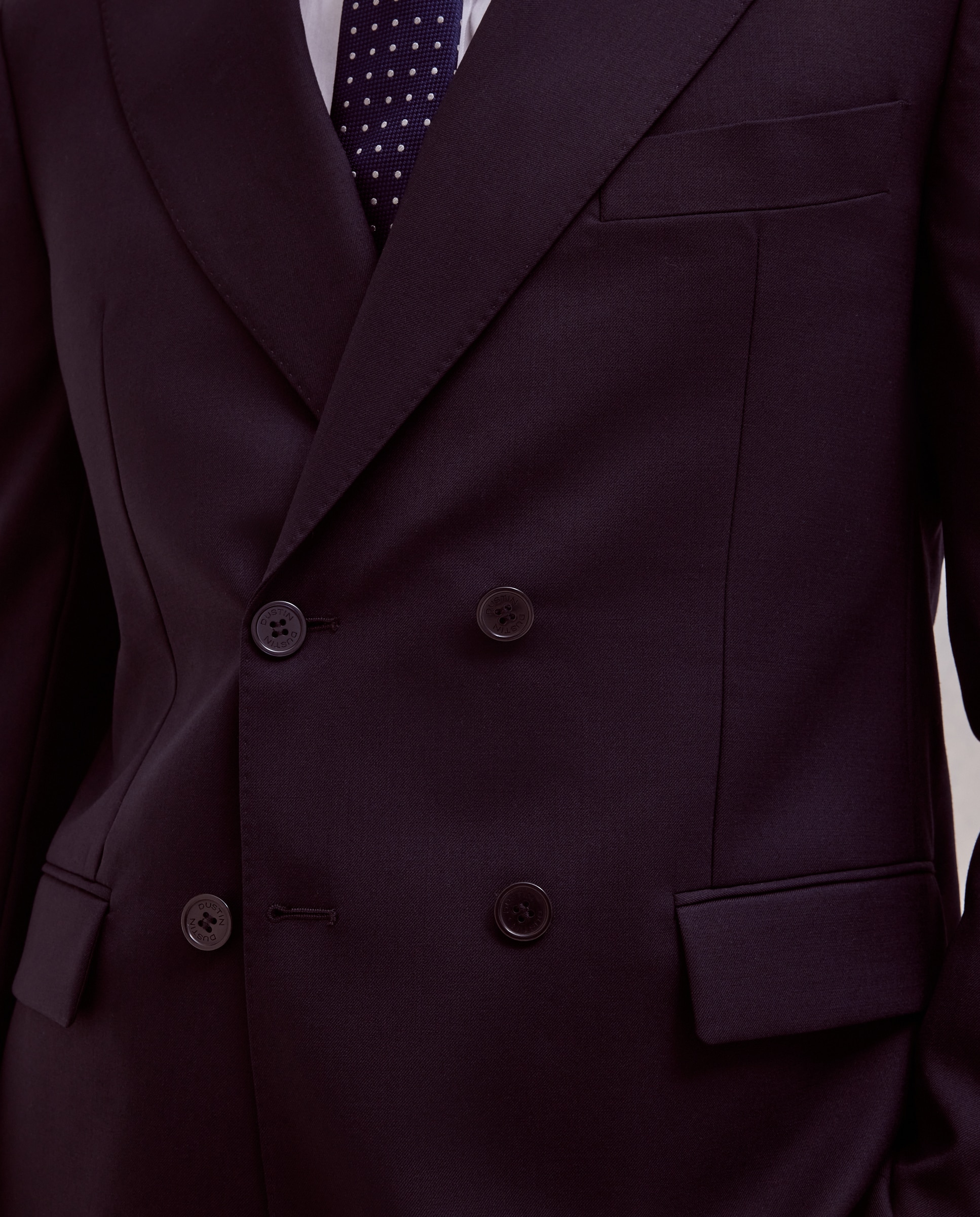 Americana de traje lavable cruzada lisa regular mezcla con lana de hombre - Dustin - Azul marino Azul marino-4