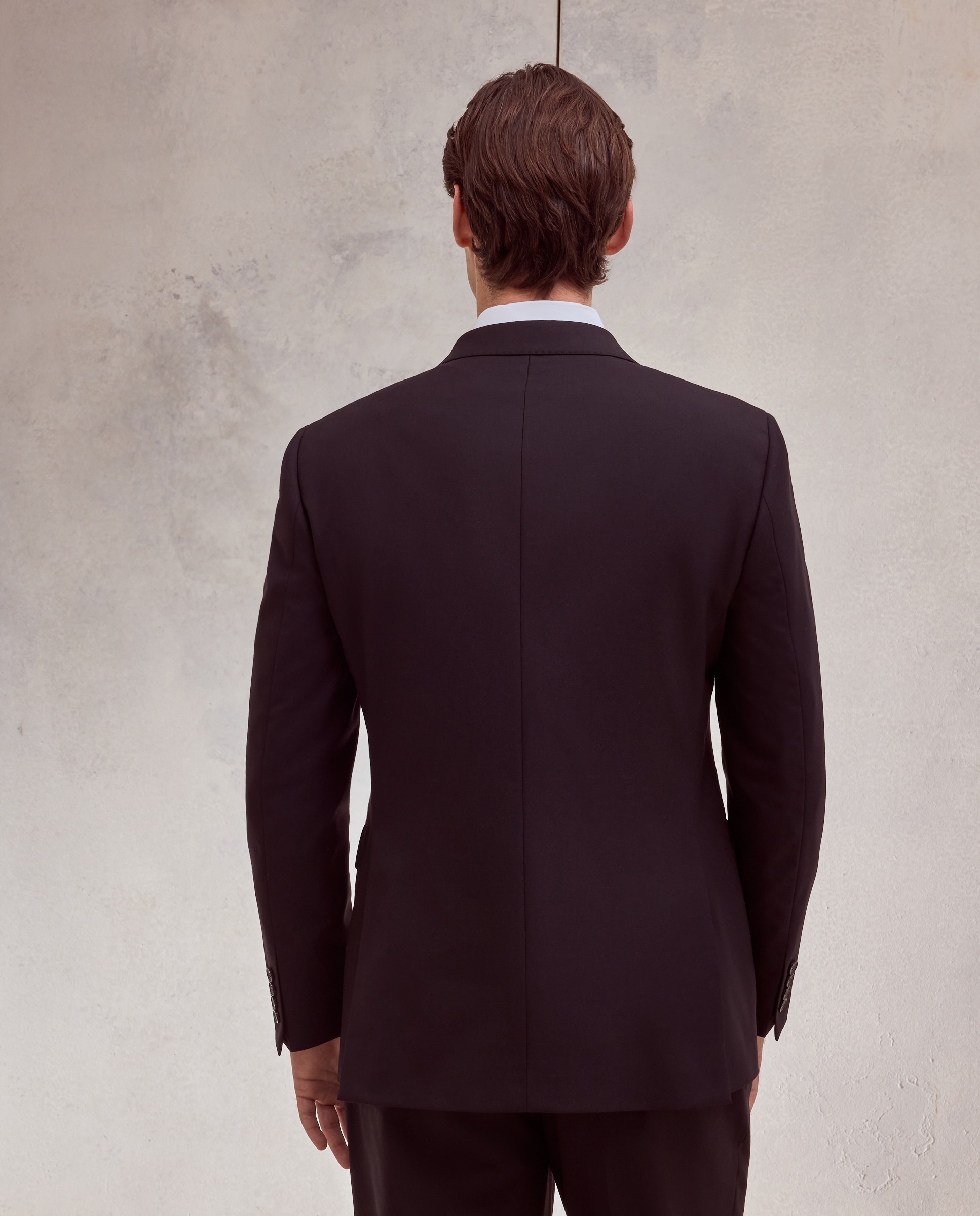 Americana de traje lavable cruzada lisa regular mezcla con lana de hombre - Dustin - Negro Negro-3