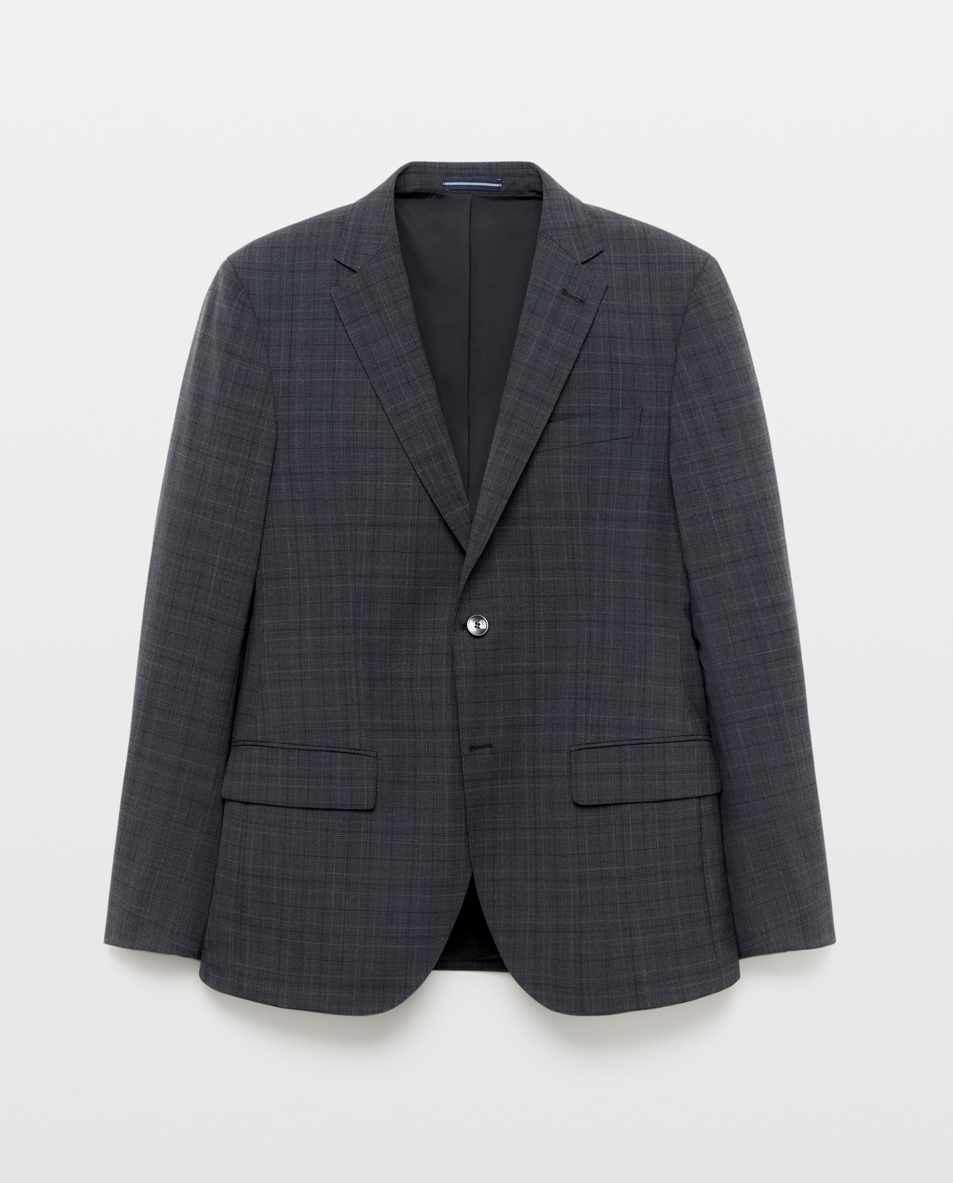 Americana de traje lavable cuadro gales fit slim mezcla con lana de hombre - Dustin - Gris oscuro Gris oscuro-1