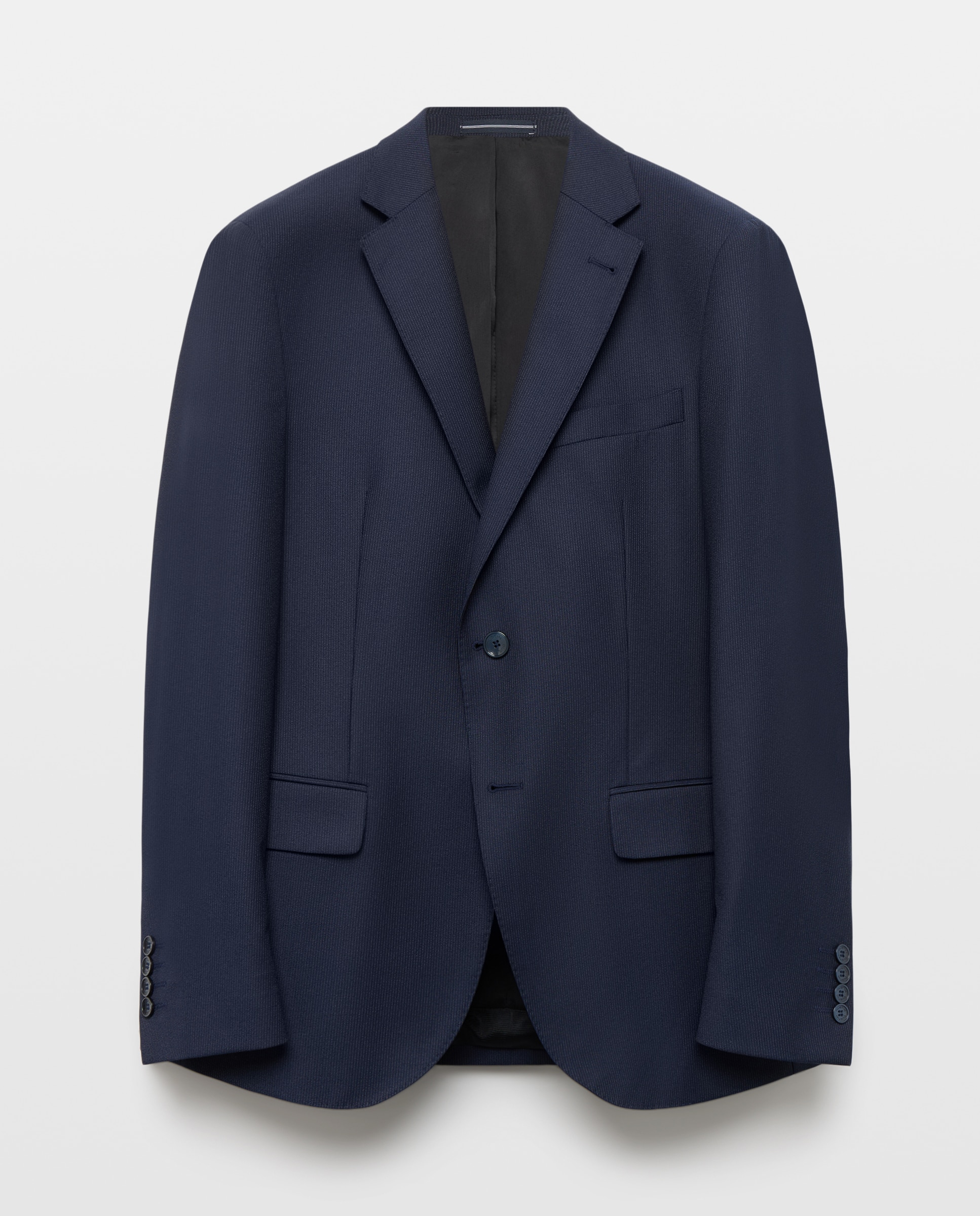 Americana de traje lavable raya fit slim mezcla con lana de hombre - Dustin - Azul marino Azul marino-4