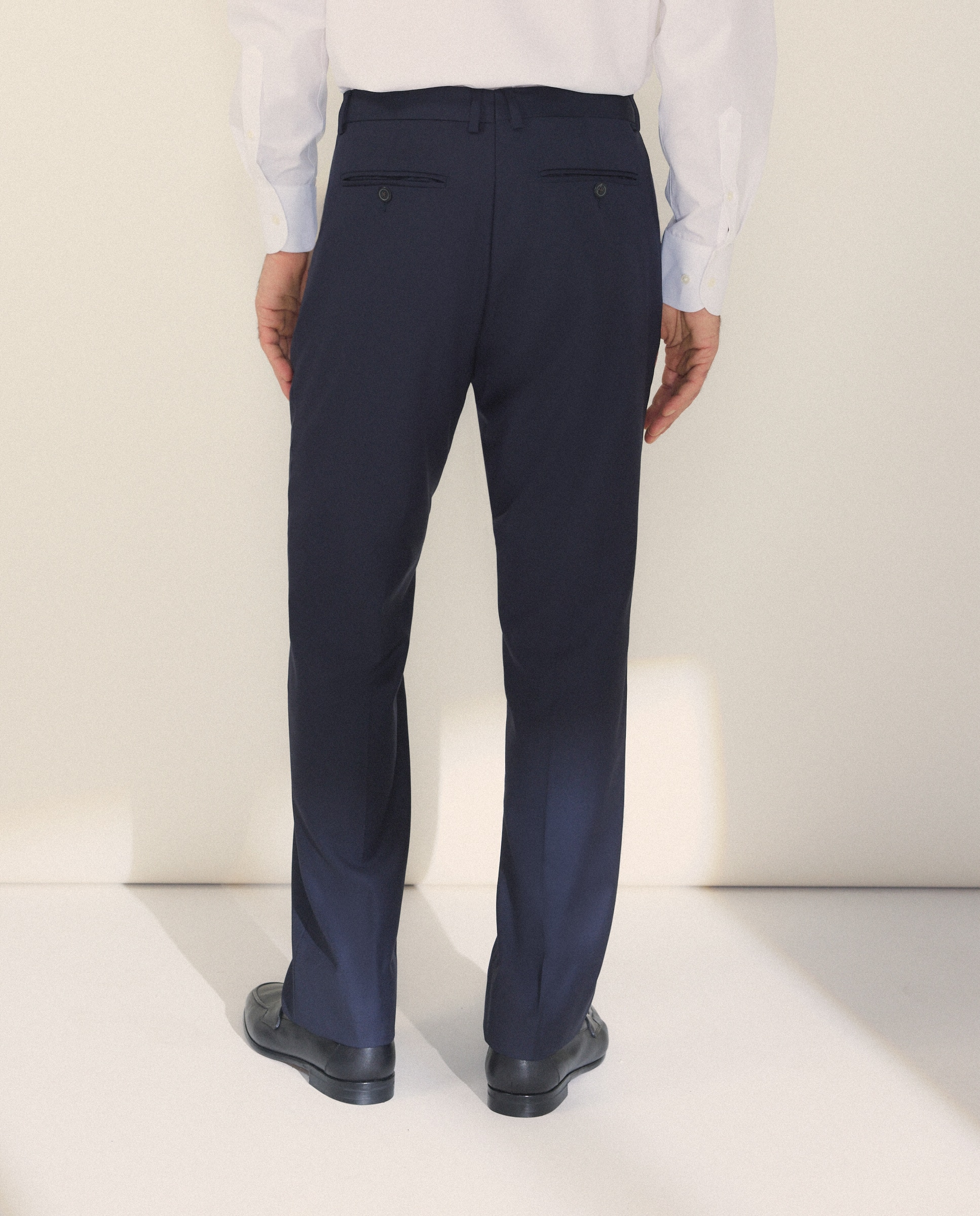 Pantalón separate Classic liso vestir 100% Lana hombre - Emidio Tucci - Azul marino Azul marino-3
