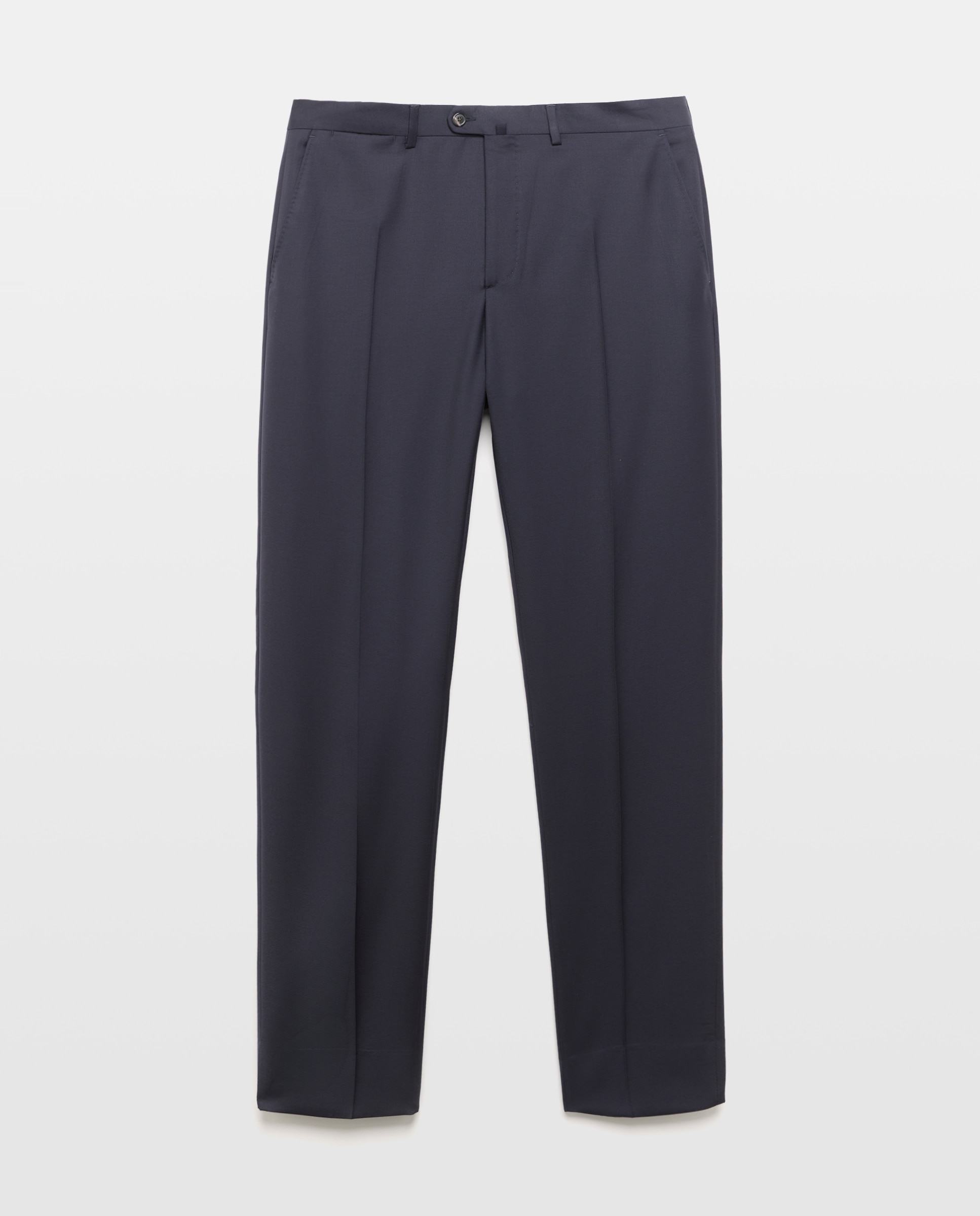 Pantalón separate Classic liso vestir 100% Lana hombre - Emidio Tucci - Azul marino Azul marino-4