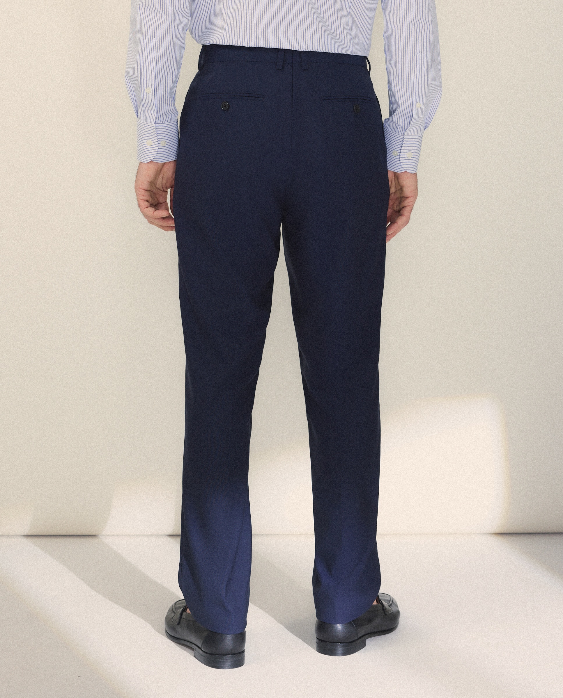 Pantalón separate Slim liso vestir 100% Lana hombre - Emidio Tucci - Azul Azul-3