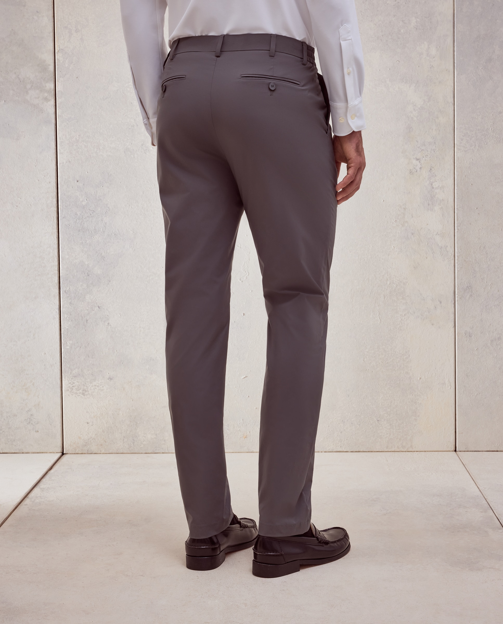 Pantalón de traje lavable liso fit slim tecnico de hombre - Dustin - Gris oscuro Gris oscuro-3
