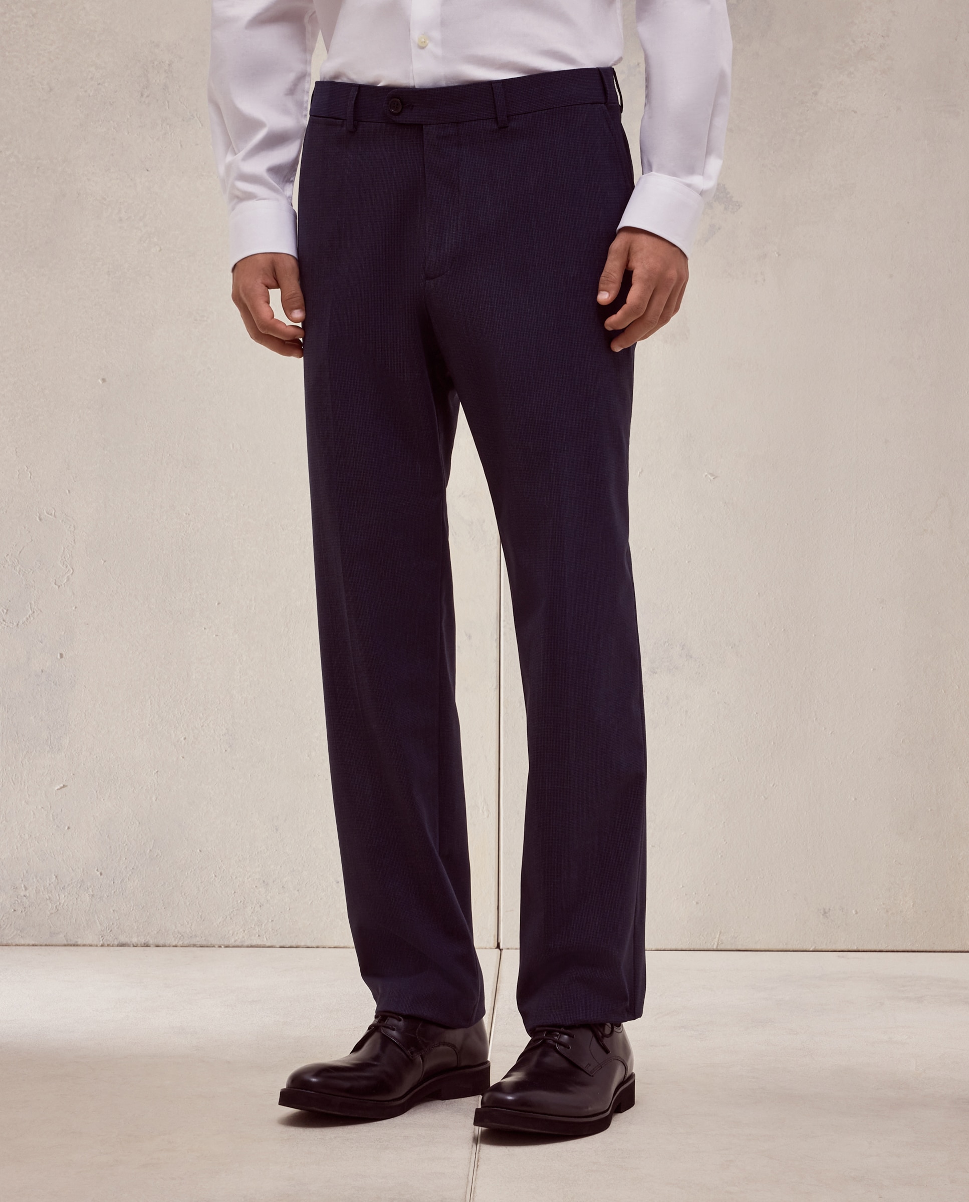 Pantalón hombre traje separate microdibujo pata de gallo. - Dustin - Azul marino Azul marino-2