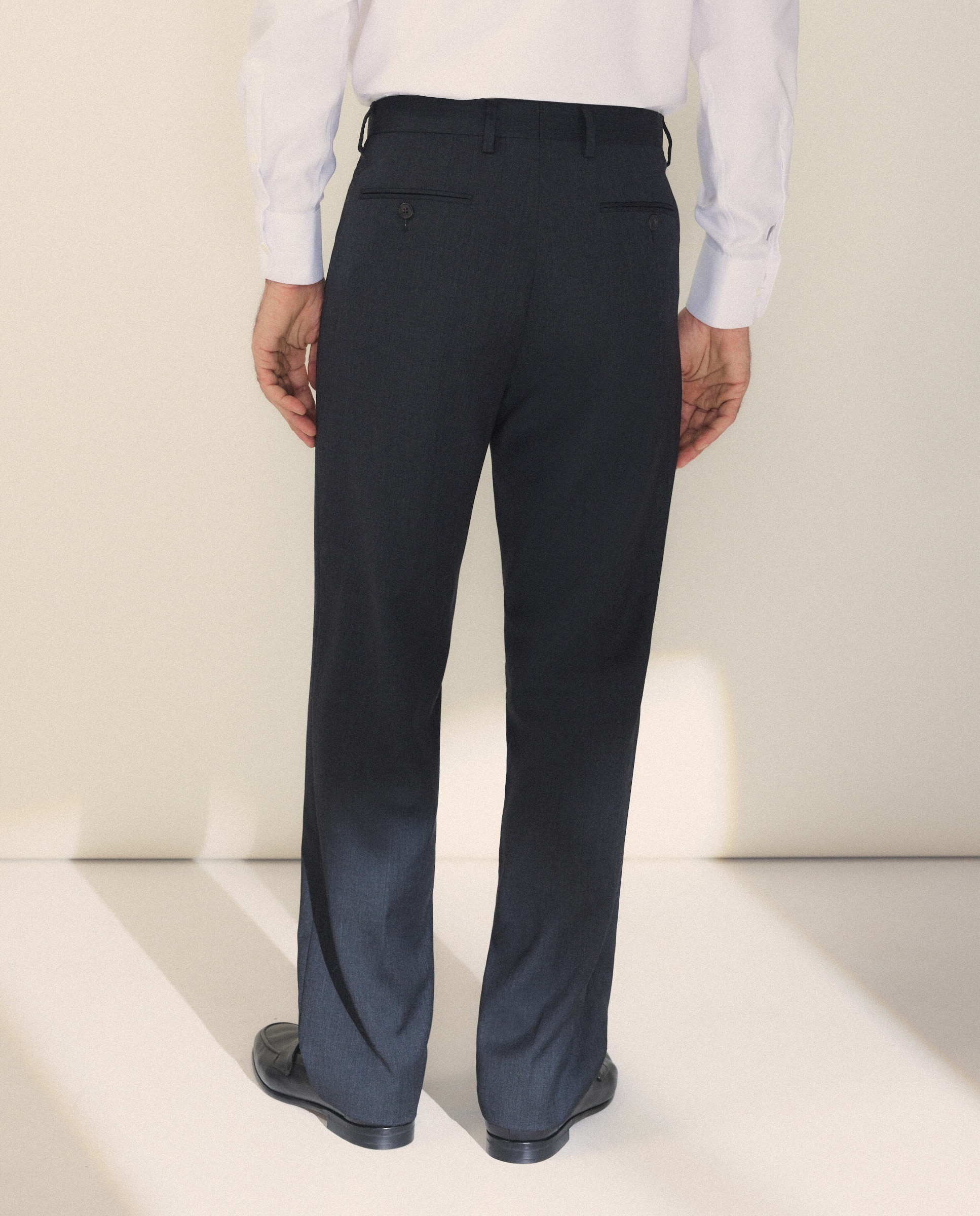 Pantalón separate Slim liso vestir 100% Lana hombre - Emidio Tucci - Negro Negro-3