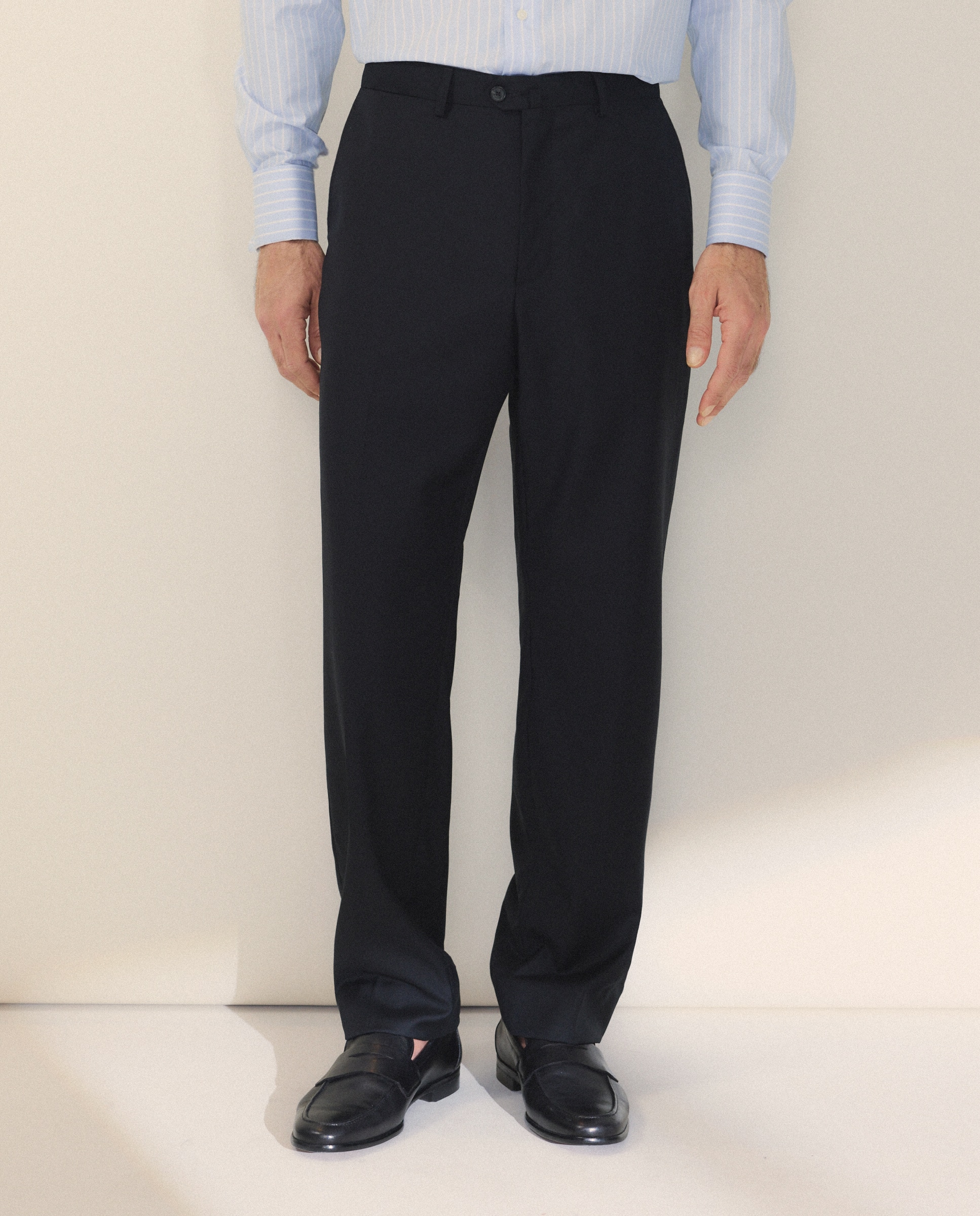 Pantalón separate Classic liso vestir 100% Lana hombre - Emidio Tucci - 800 Negro 800 Negro-2