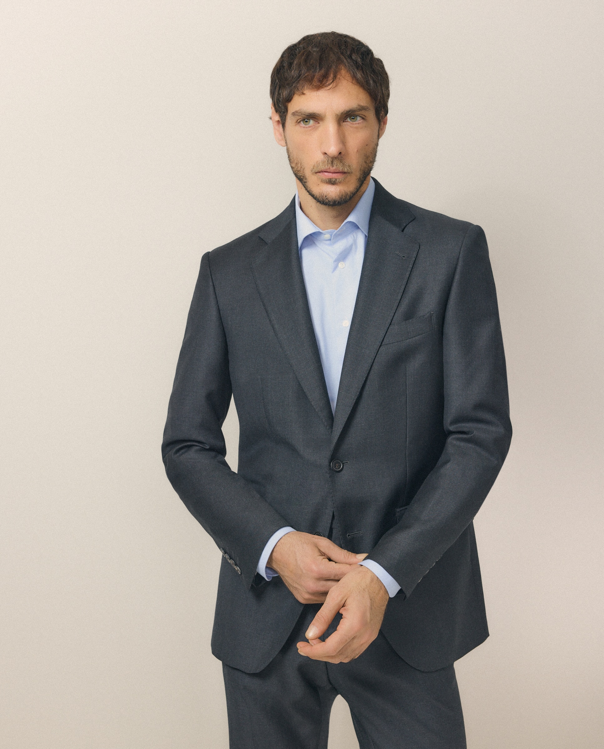 Chaqueta separate Regular liso vestir 100% Lana hombre - Emidio Tucci - Gris oscuro Gris oscuro-2