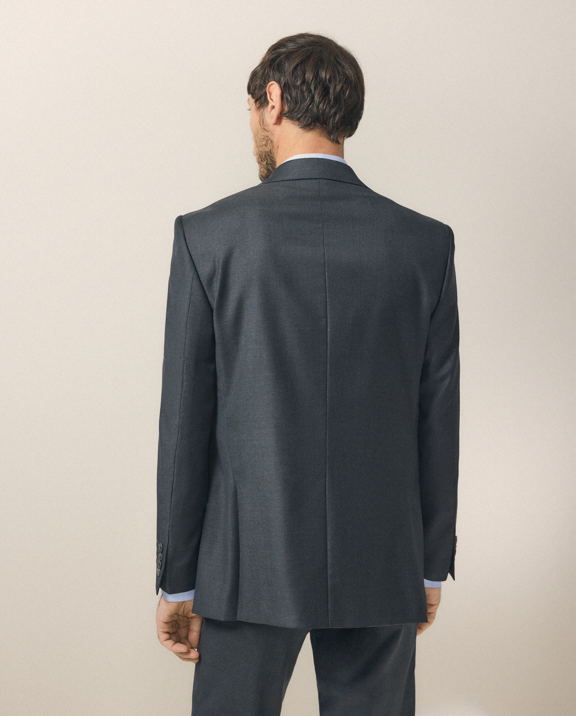 Chaqueta separate Regular liso vestir 100% Lana hombre - Emidio Tucci - Gris oscuro Gris oscuro-3