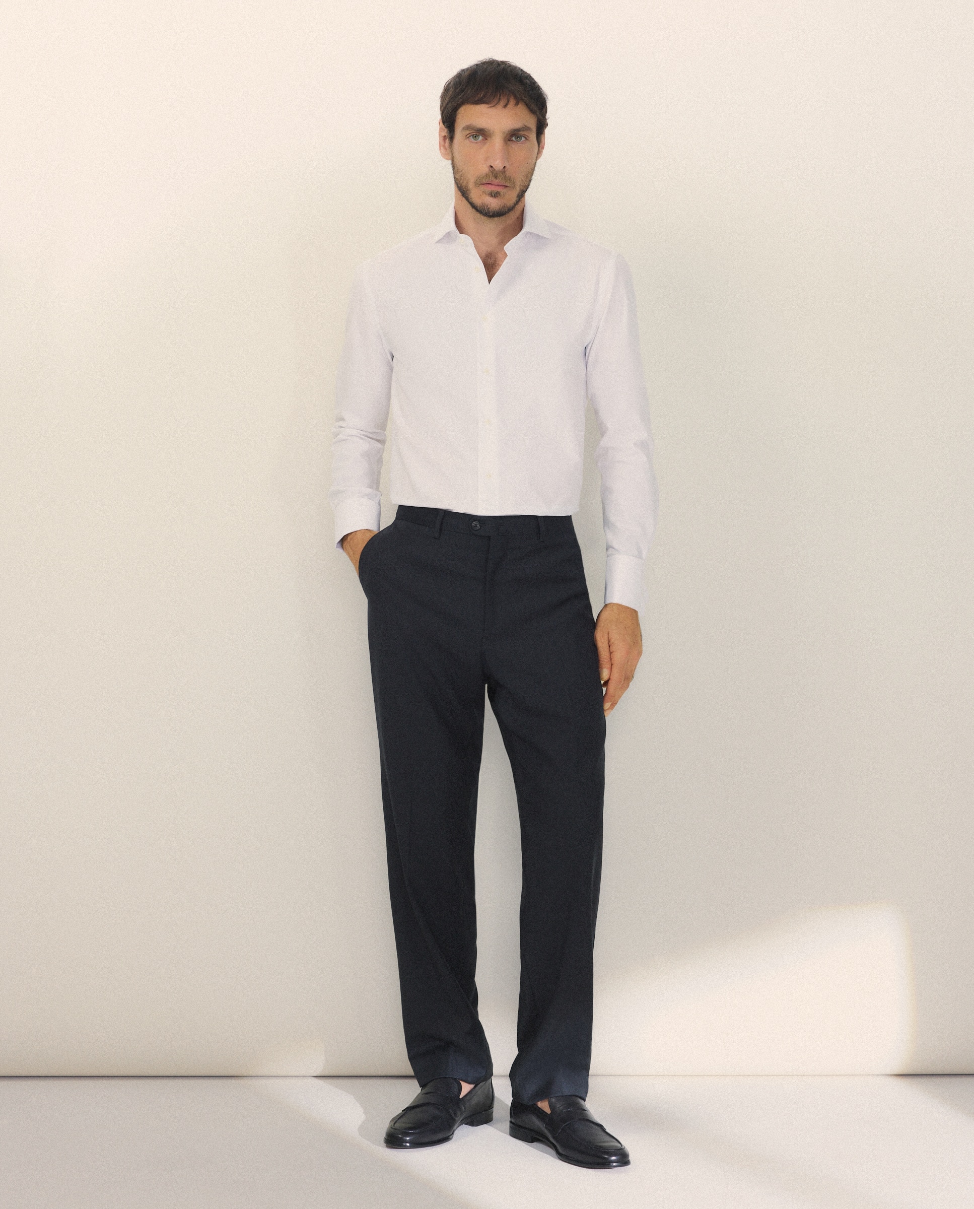 Pantalón separate Classic liso vestir 100% Lana hombre - Emidio Tucci - Gris oscuro Gris oscuro-1