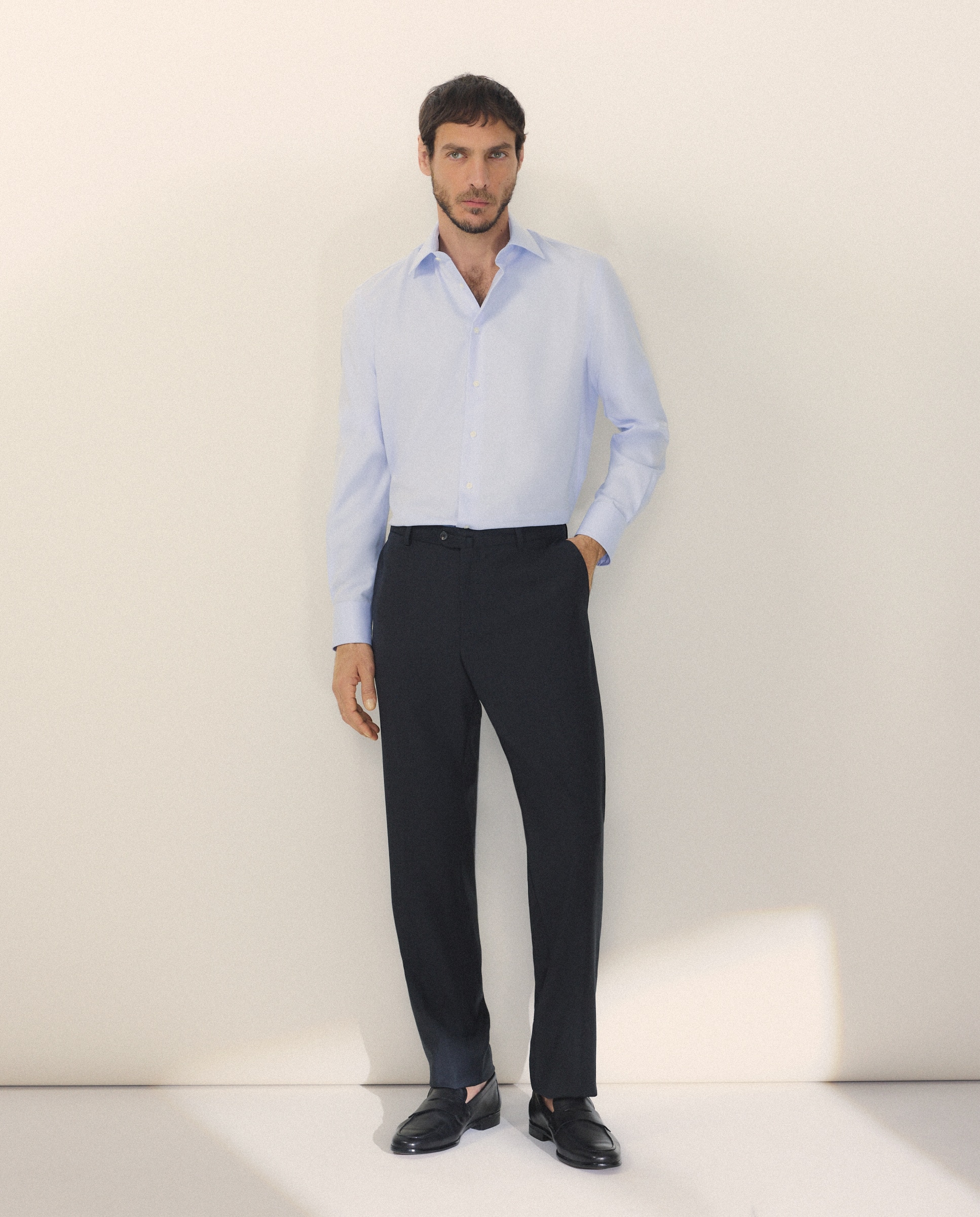 Pantalón separate Regular liso vestir 100% Lana hombre - Emidio Tucci - Gris oscuro Gris oscuro-1