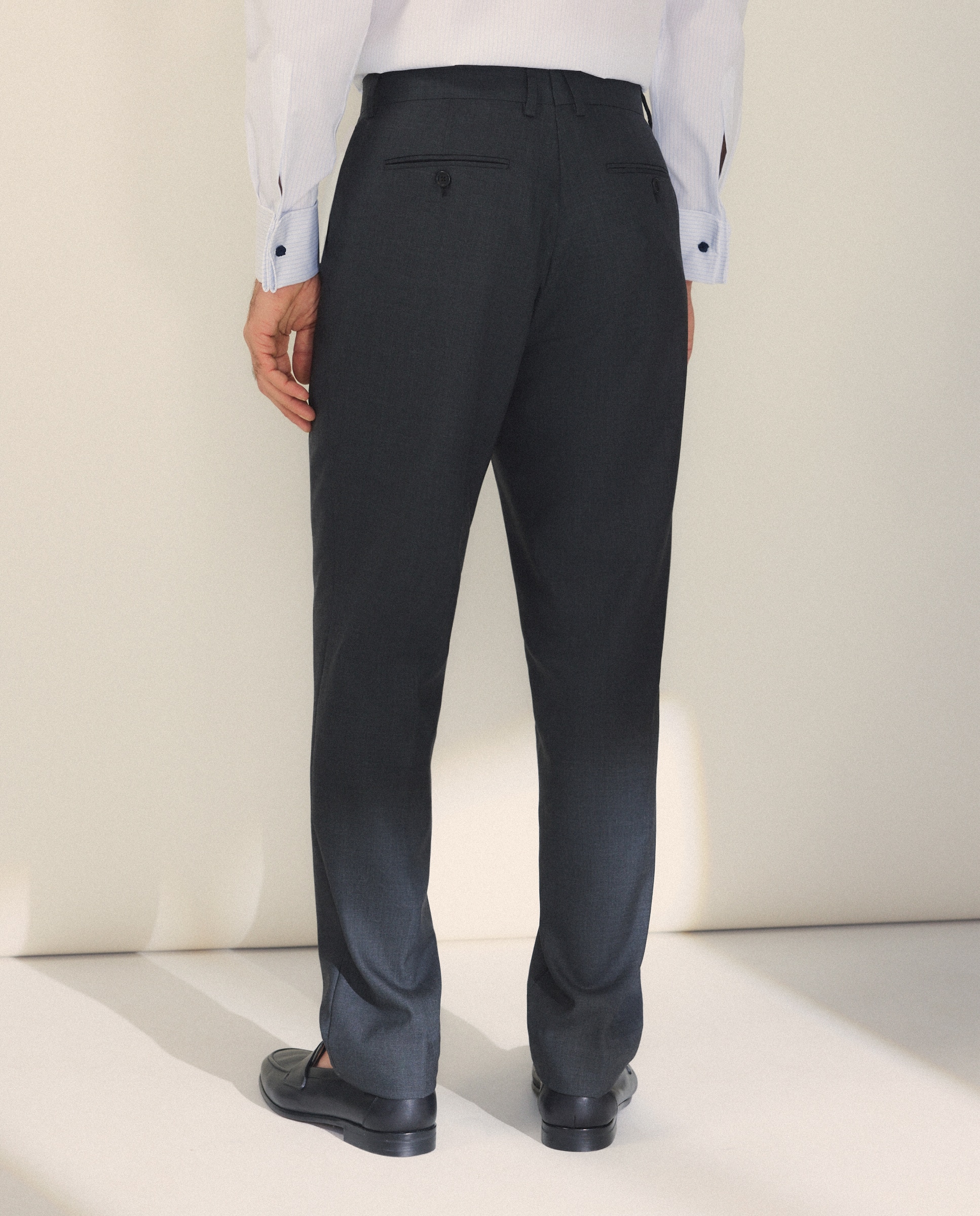 Pantalón separate Slim liso vestir 100% Lana hombre - Emidio Tucci - Gris oscuro Gris oscuro-3