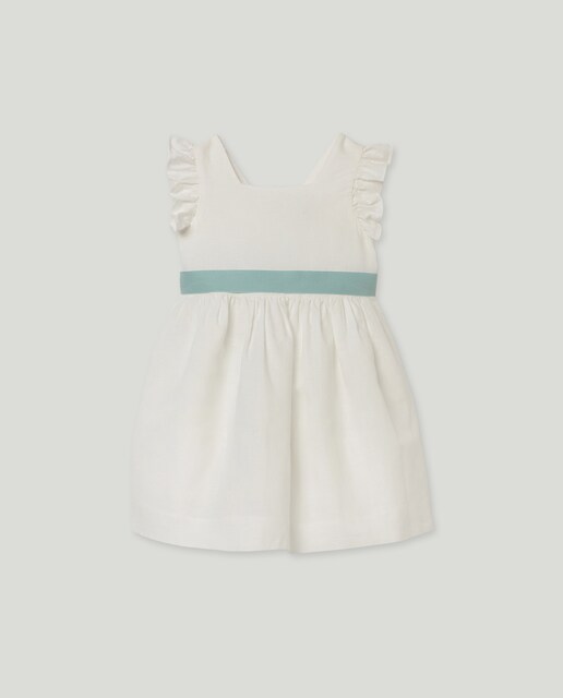 Vestido corto de niña con tiras de estilo rústico