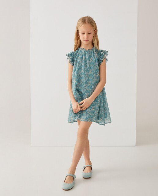 Vestido de ceremonia de niña con volante