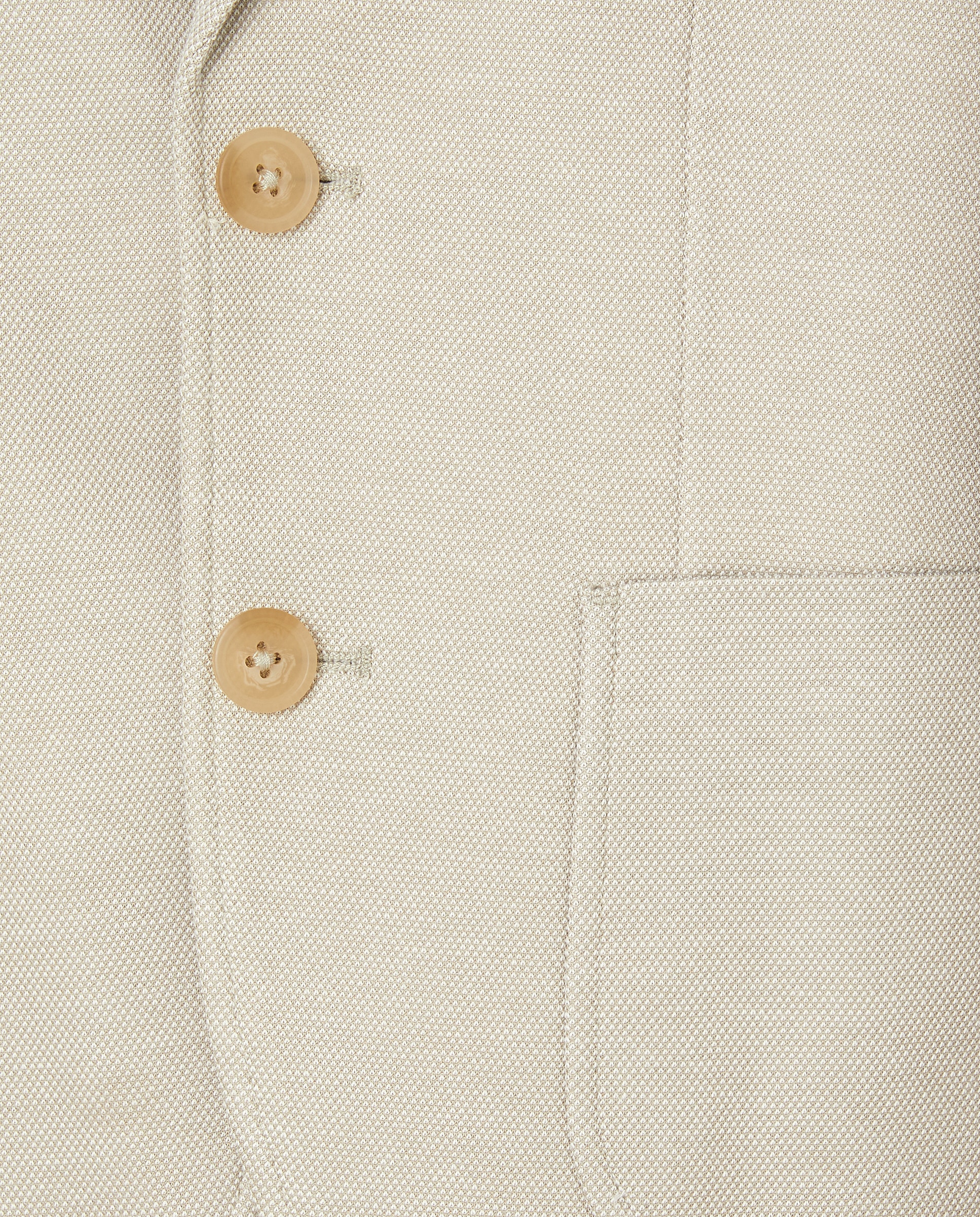 Blazer com Bolsos de Plastrão e em Tecido Piqué Coconut El Corte Inglés Bege-2