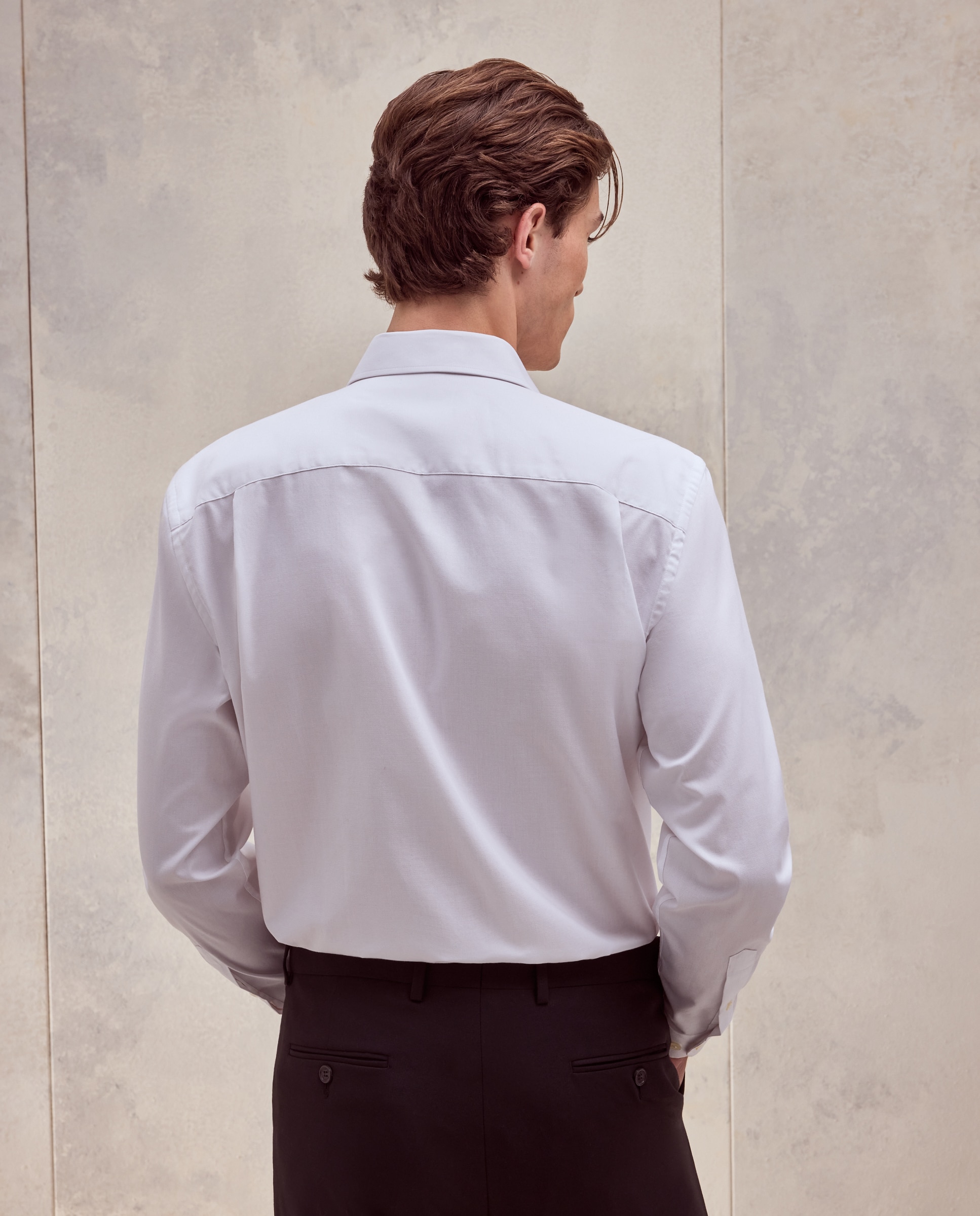 Camisa classic fit con algodón con estructura de hombre - Dustin - Blanco Blanco-3