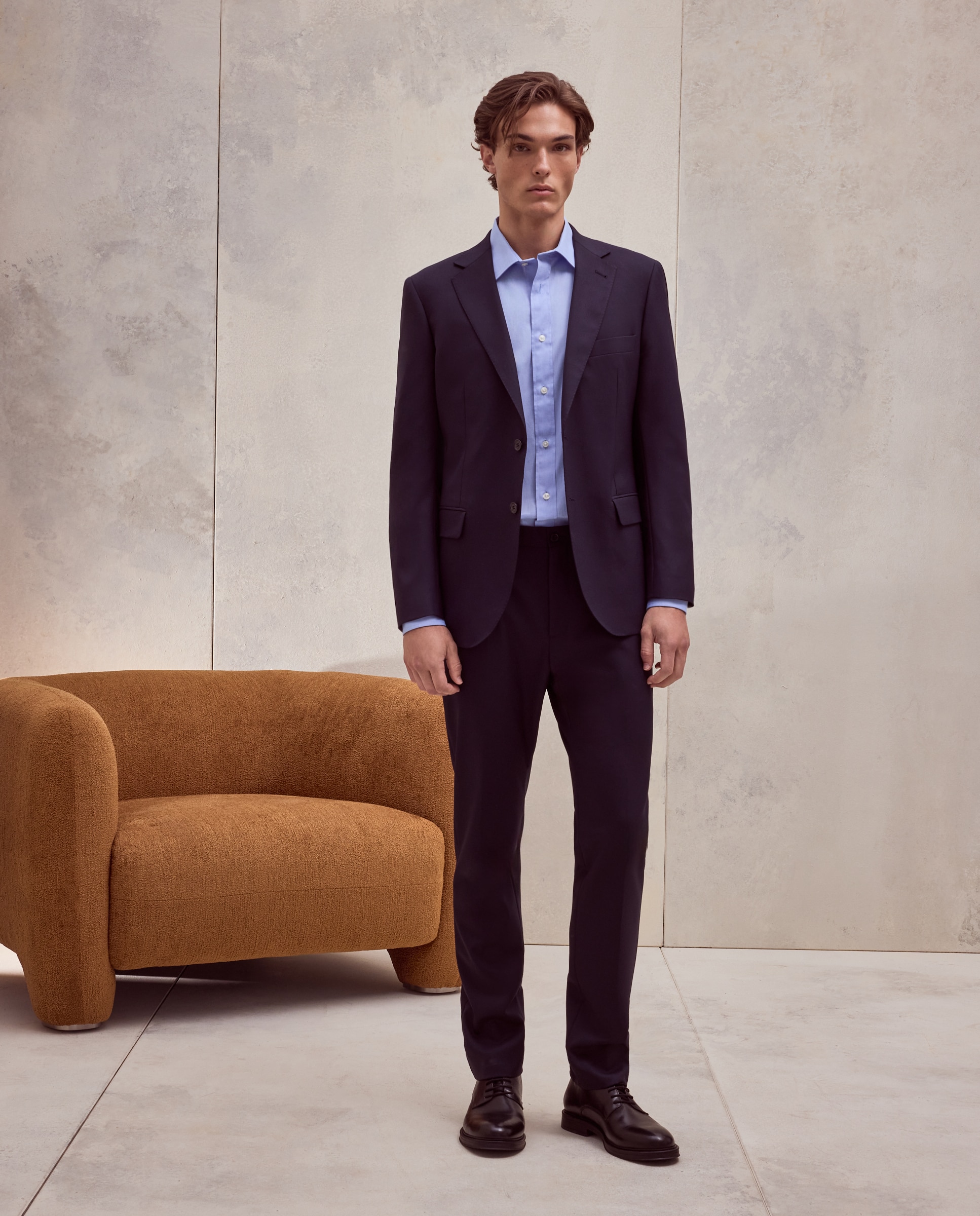 Camisa classic fit con algodón con estructura de hombre - Dustin - Azul Cielo Azul Cielo-2