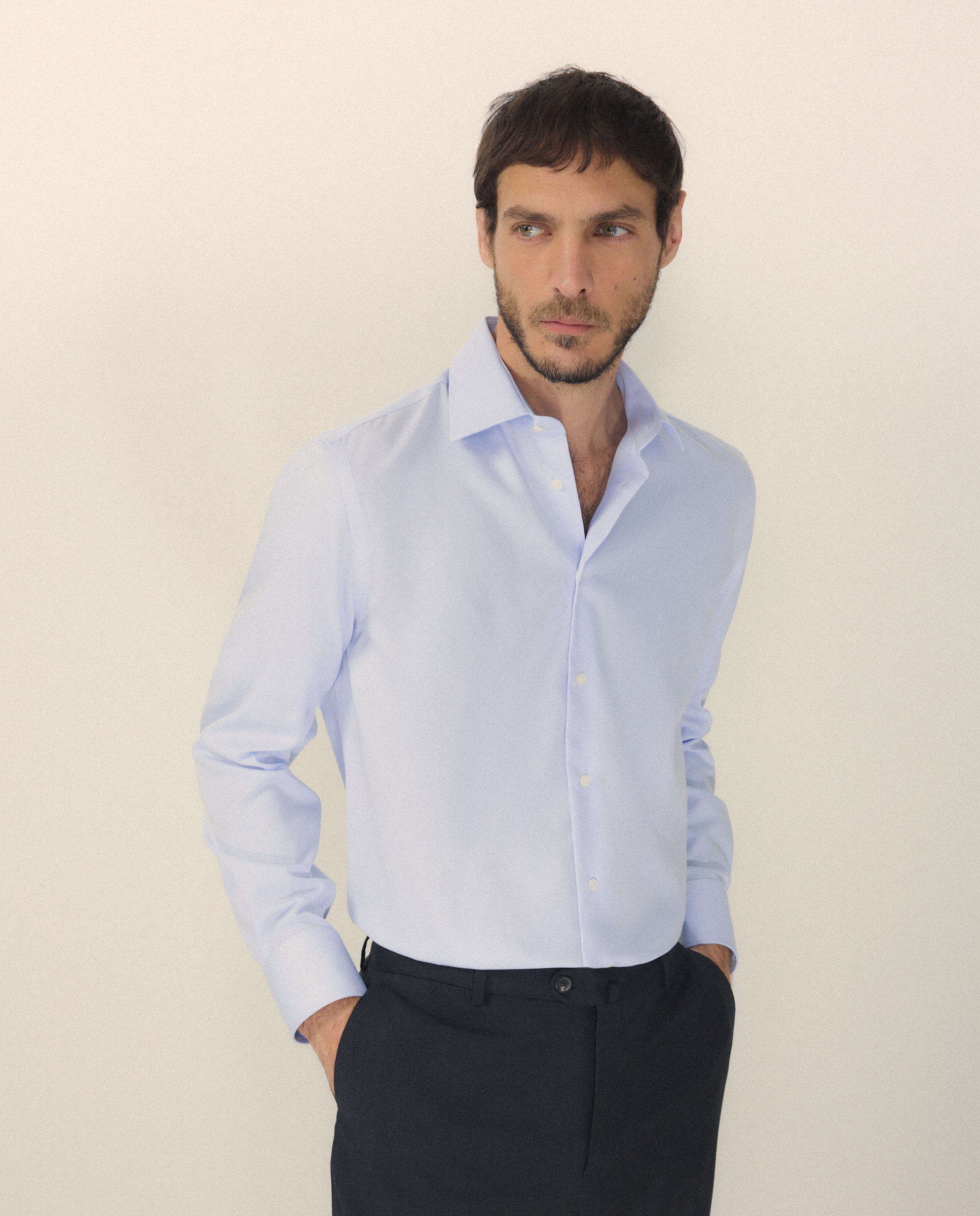 Camisa Formal Regular Fit Celeste-1