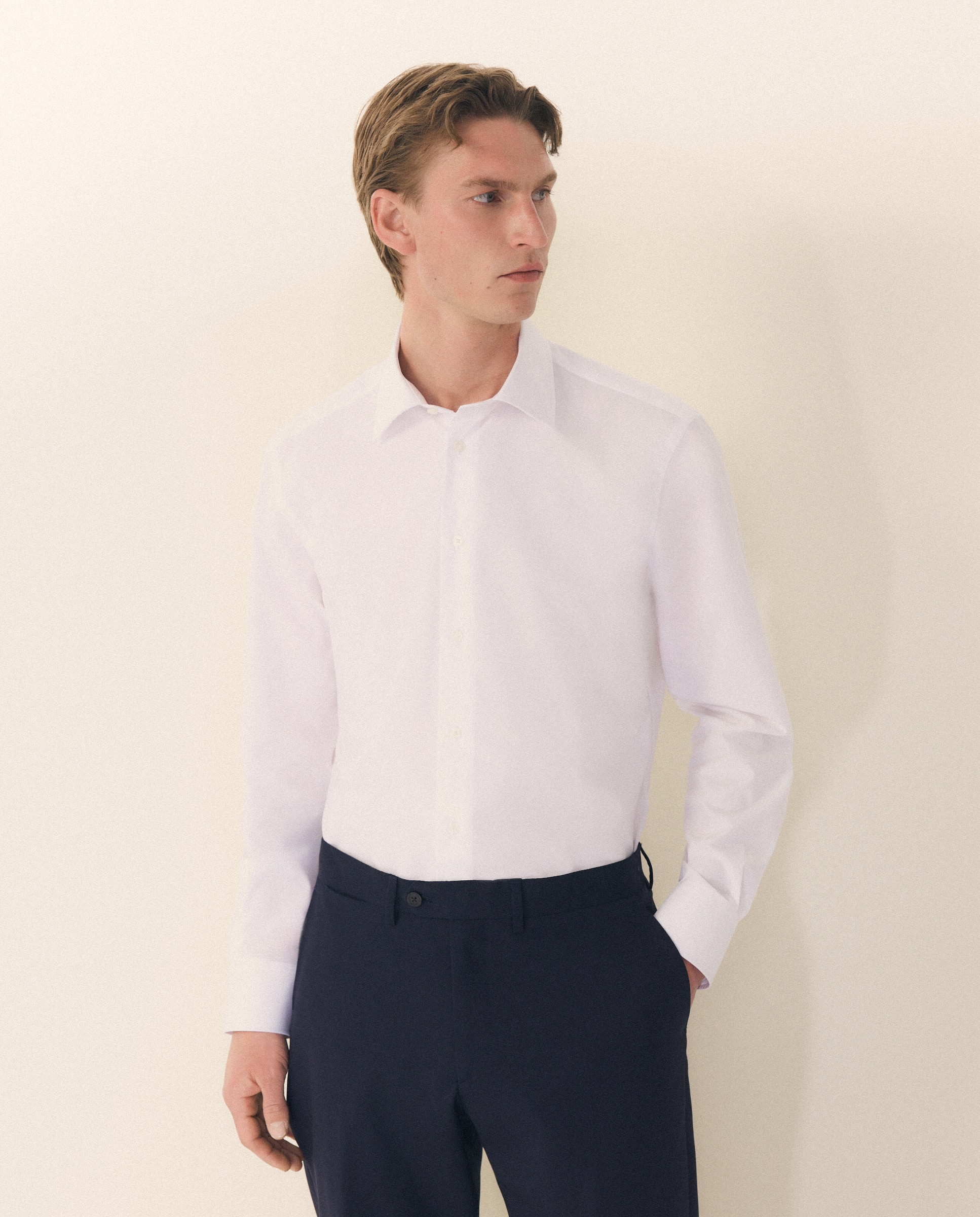 Camisa vestir hombre manga larga - Emidio Tucci - Blanco Blanco-1
