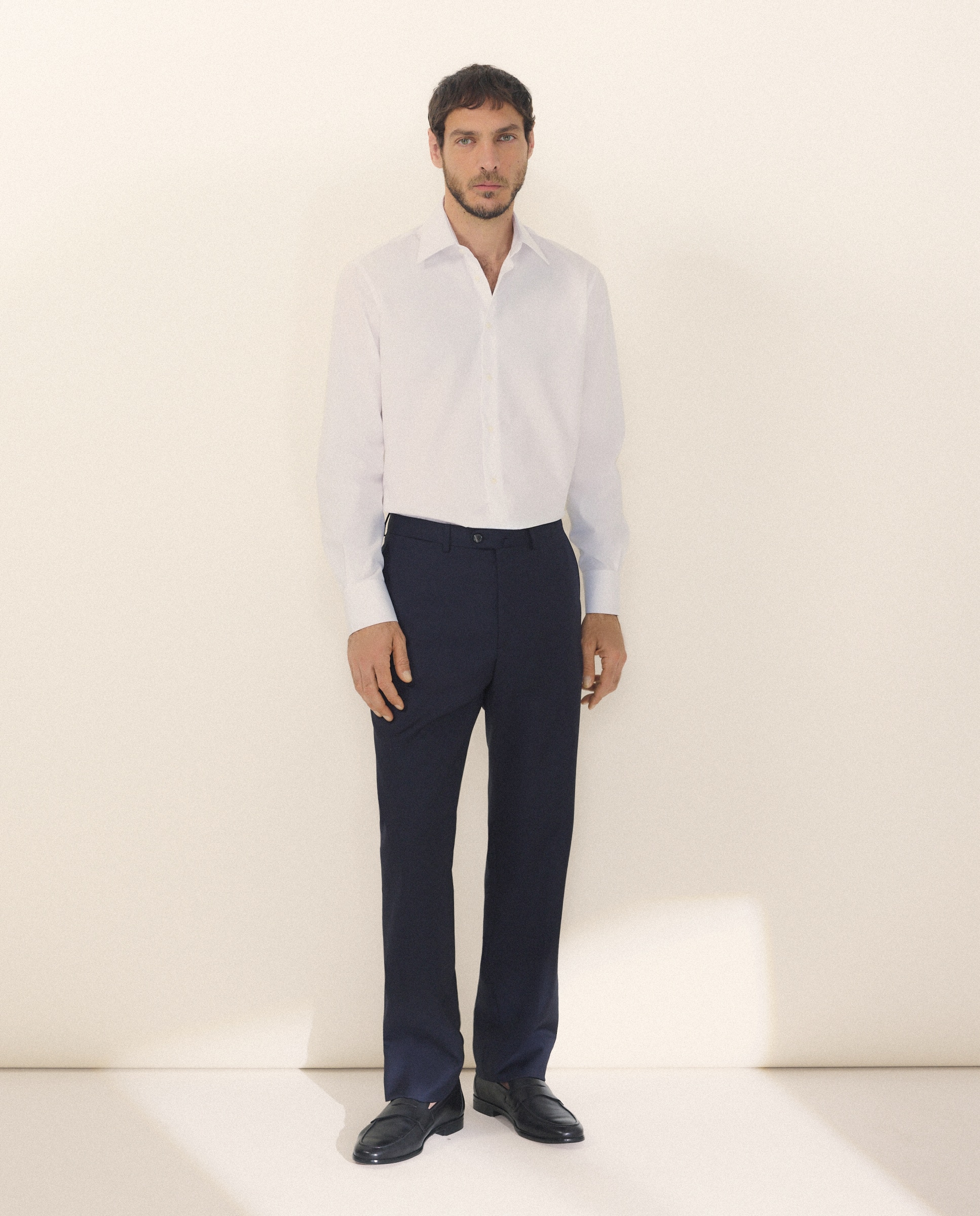 Camisa vestir 100% algodón non iron fit classic - Emidio Tucci - Blanco Blanco-2