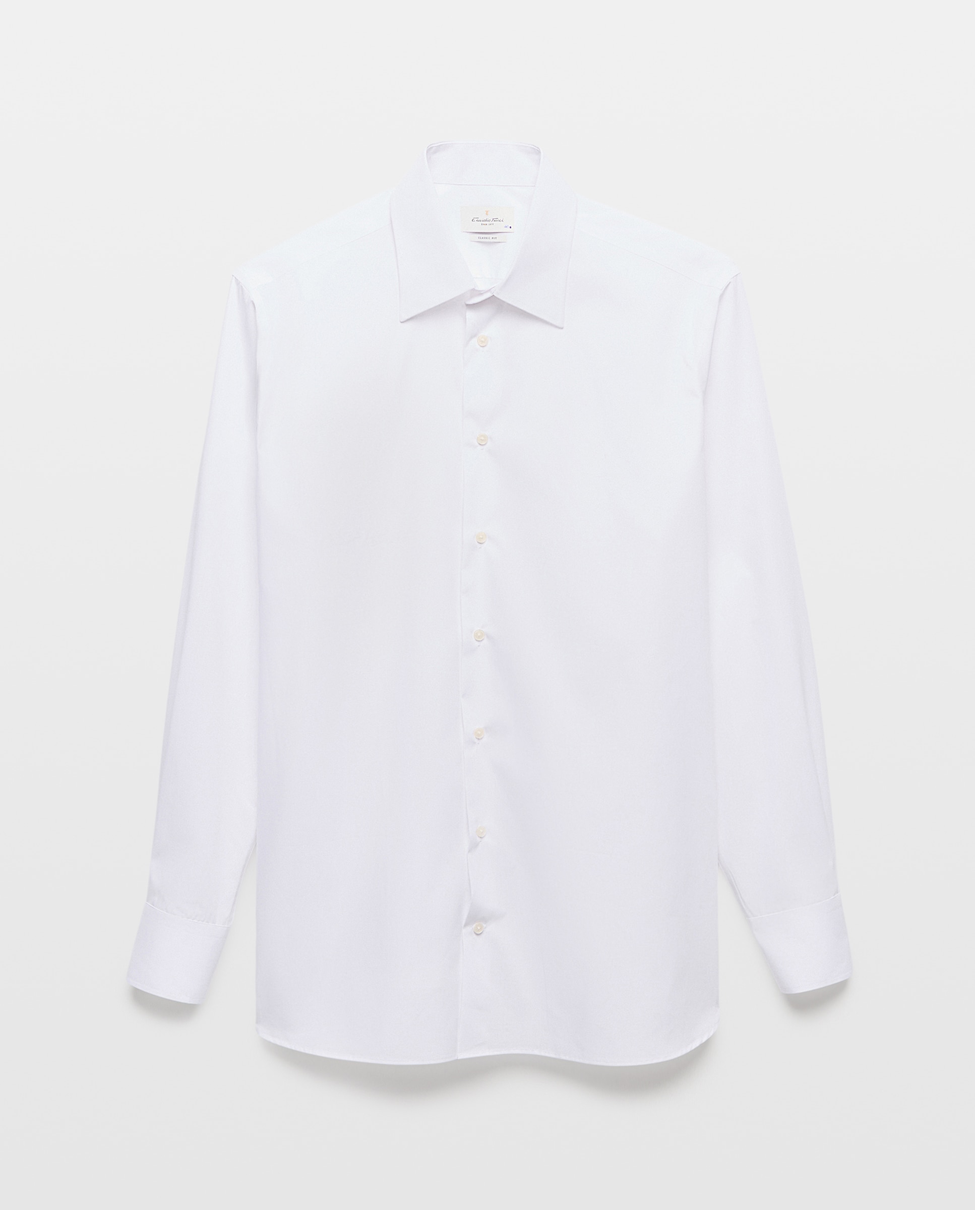 Camisa vestir 100% algodón non iron fit classic - Emidio Tucci - Blanco Blanco-5