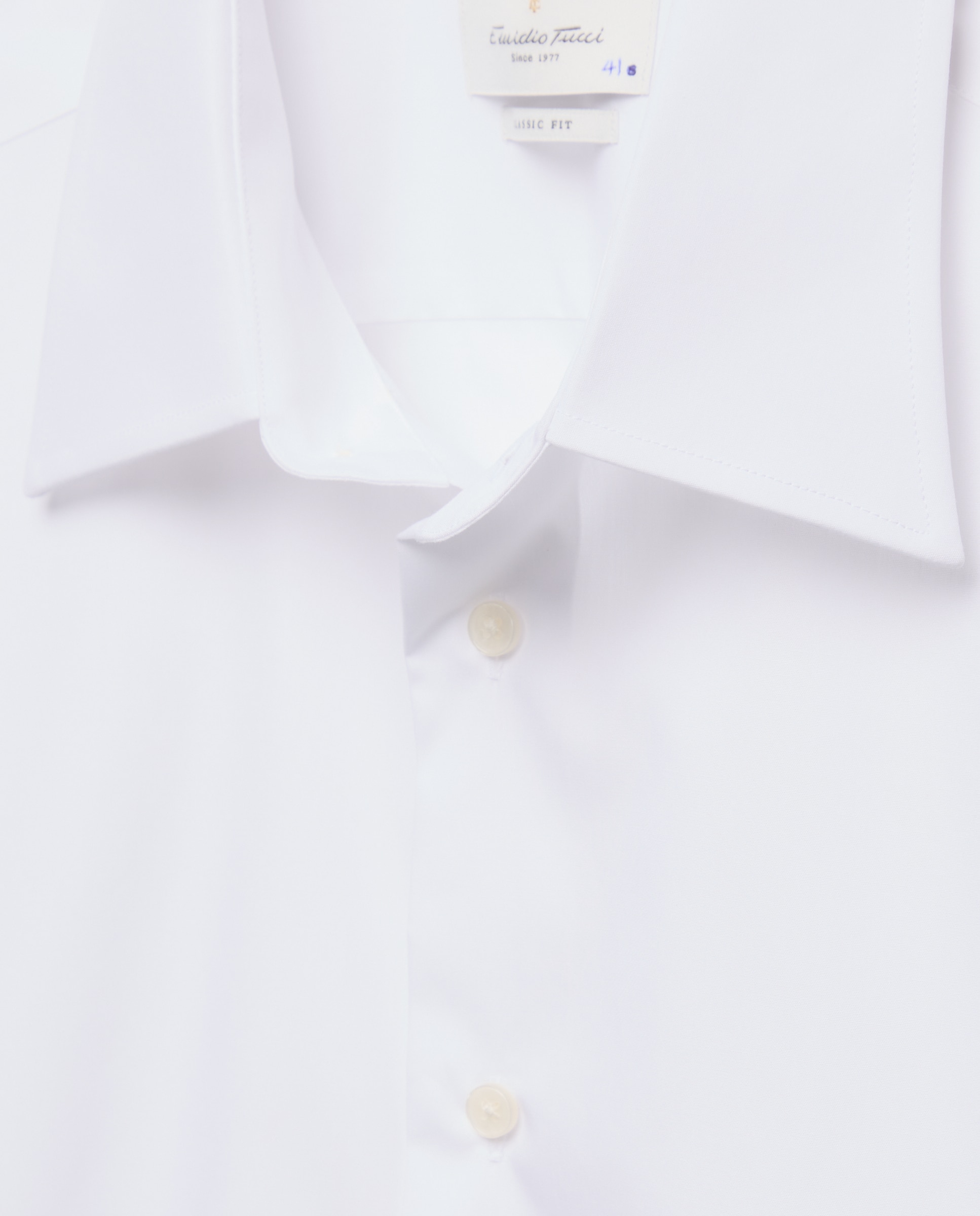 Camisa vestir 100% algodón non iron fit classic - Emidio Tucci - Blanco Blanco-6