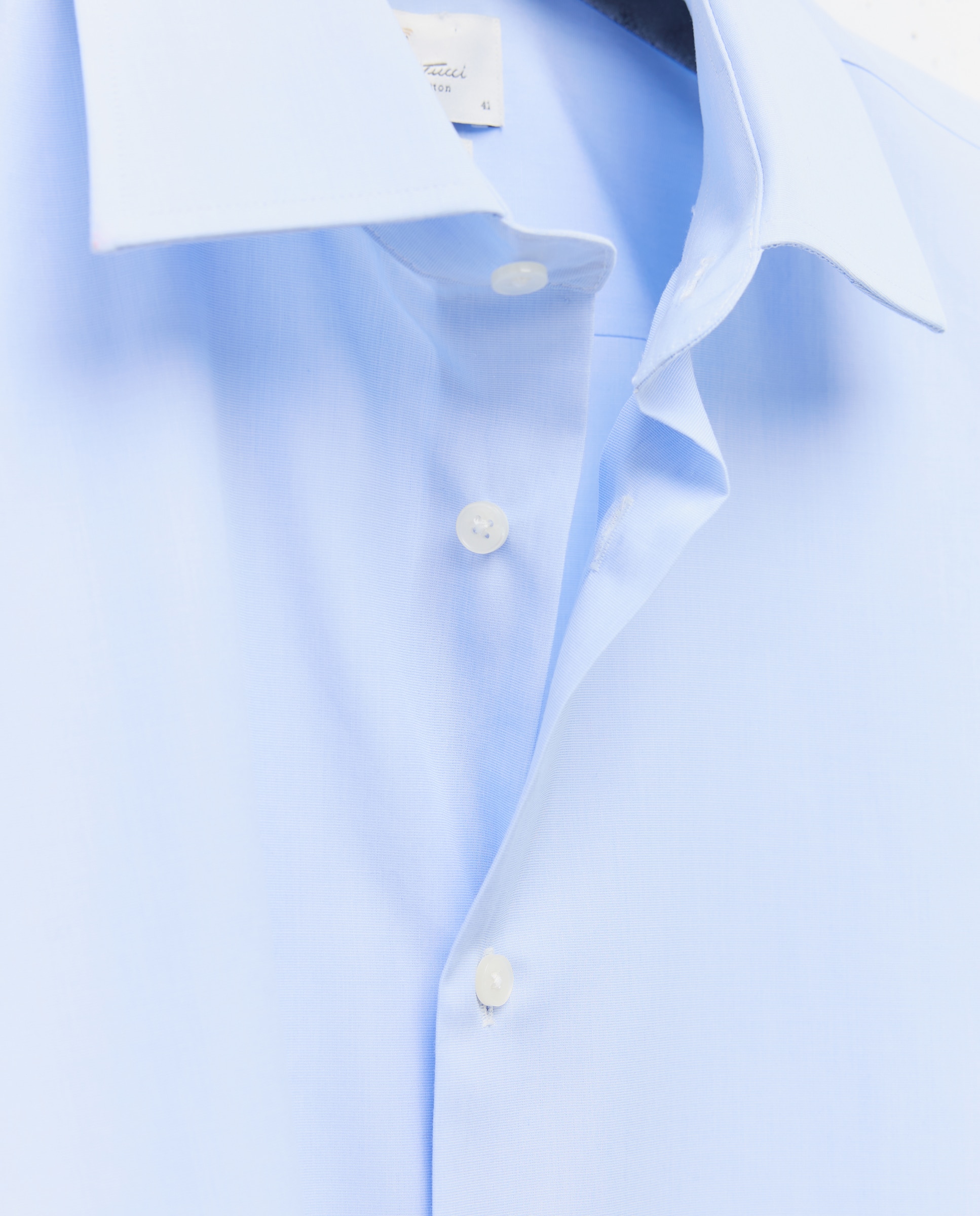 Camisa Formal de Algodão Egípcio com Manga Comprida Azul-6