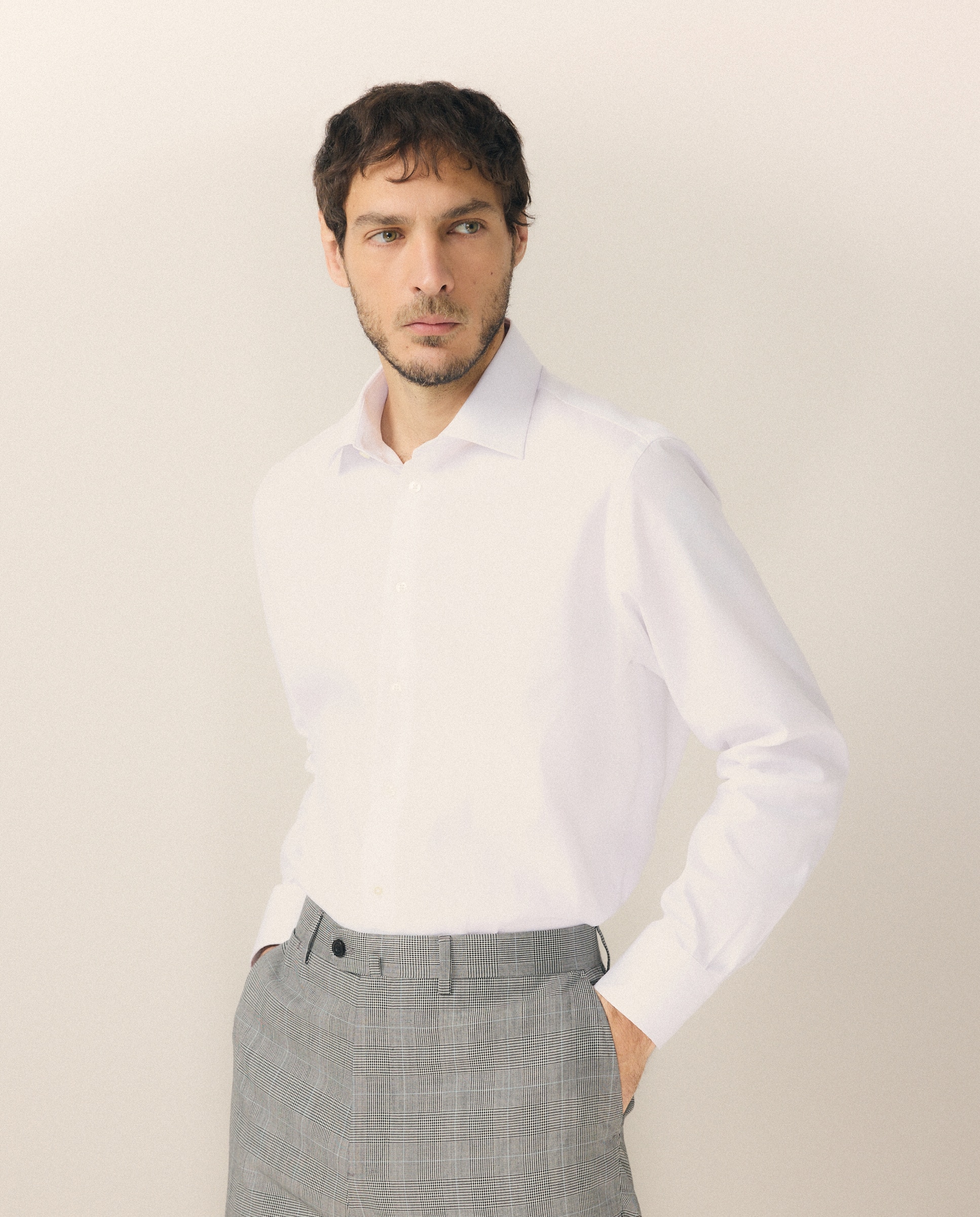 Emidio Tucci - Camisa vestir hombre lisa popelín fácil plancha.