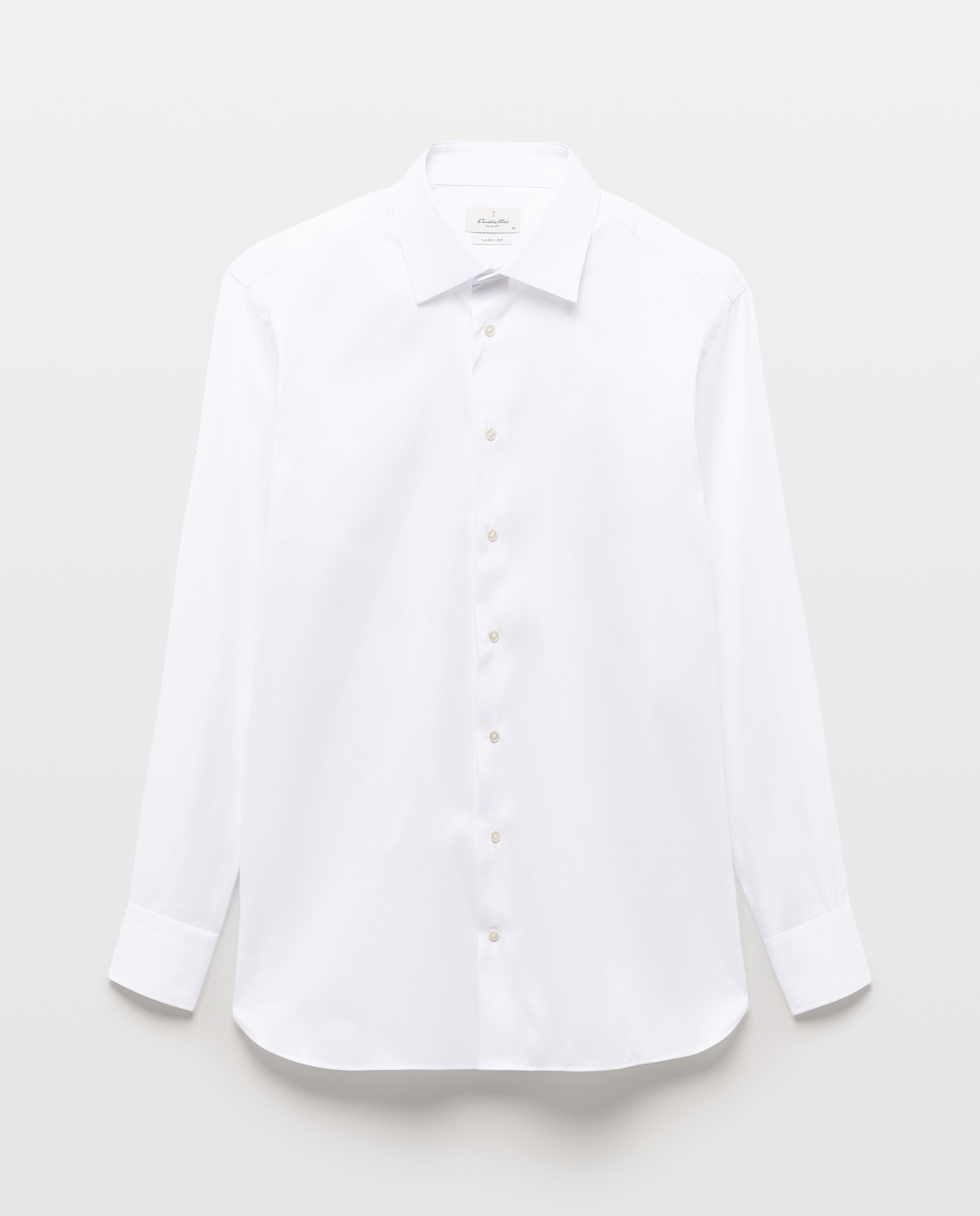 Camisa Clássica Lisa de Popelina Fácil de Engomar Branco-4