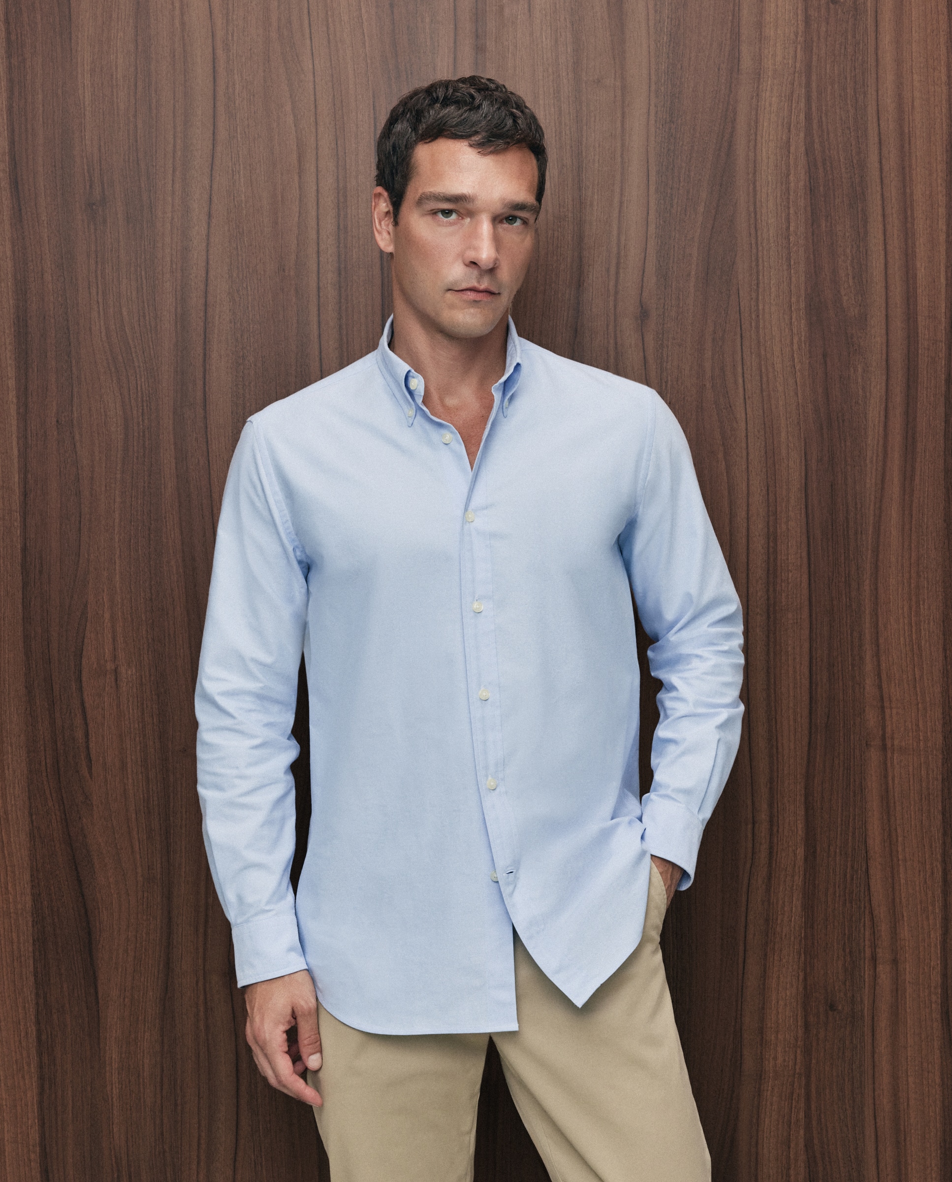 Camisa sport oxford classic fit hombre 100% algodón - Emidio Tucci - Blanco Blanco-1