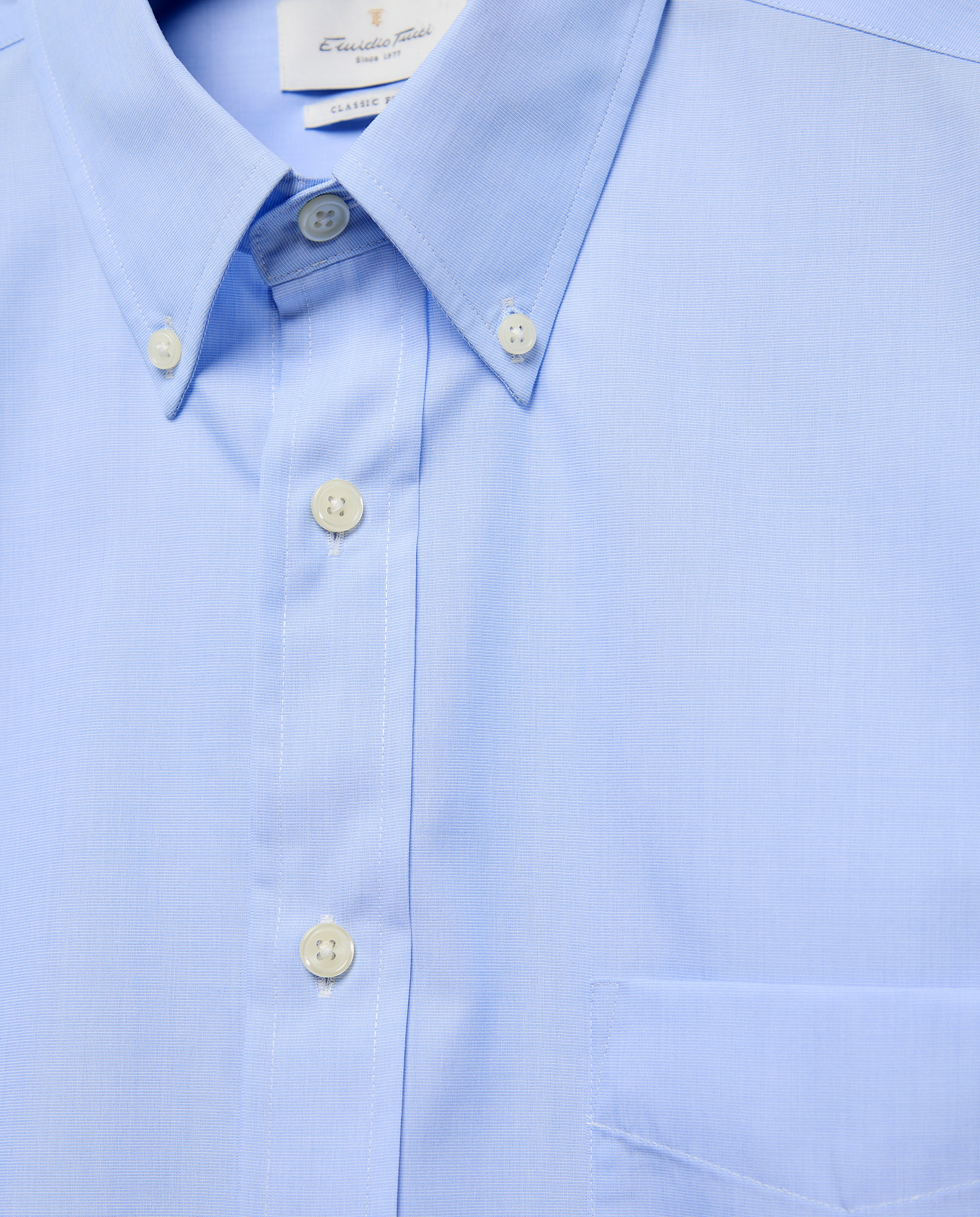 Camisa Casual de Manga Comprida Azul-5