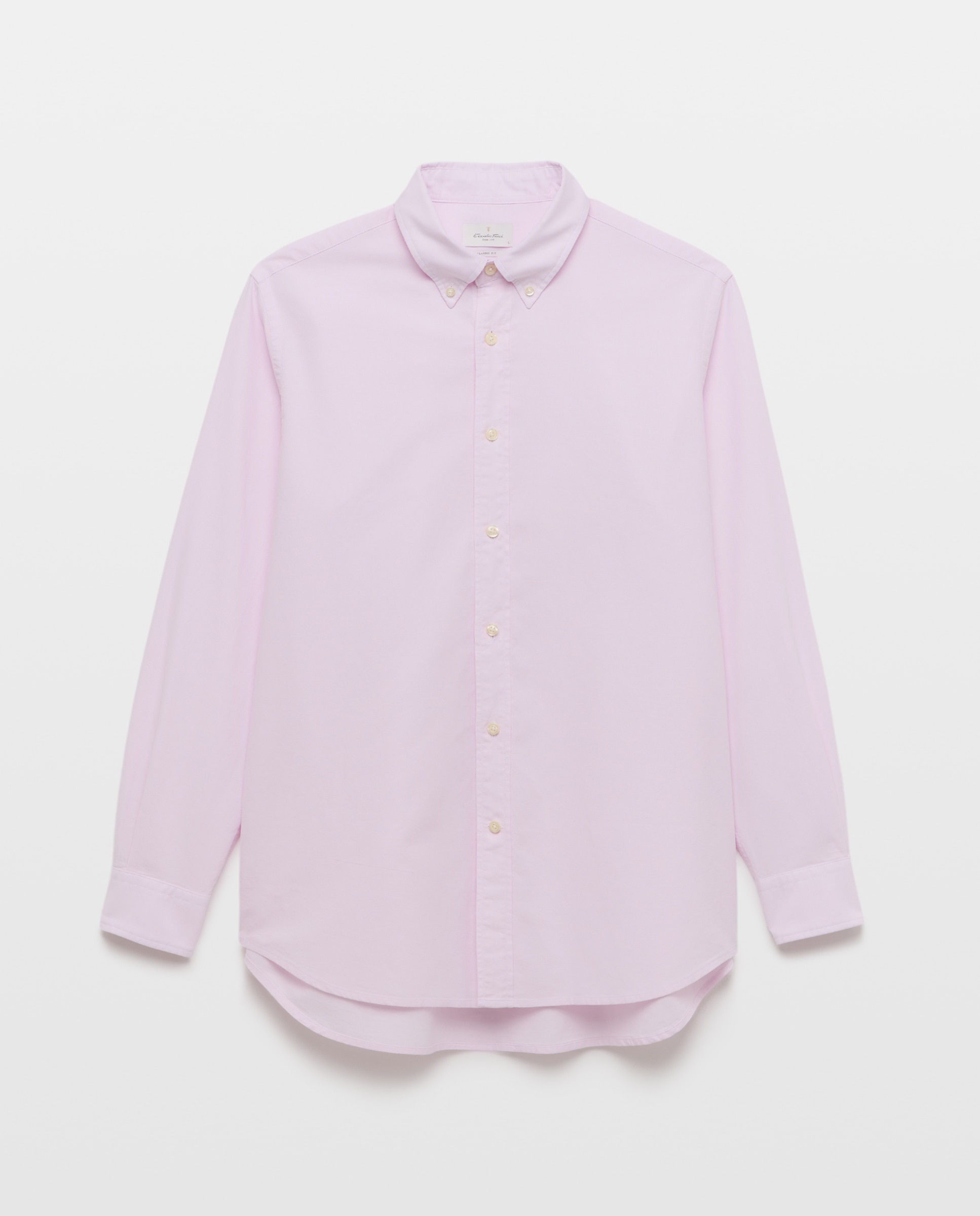 Camisa Casual com Manga Comprida Rosa-4