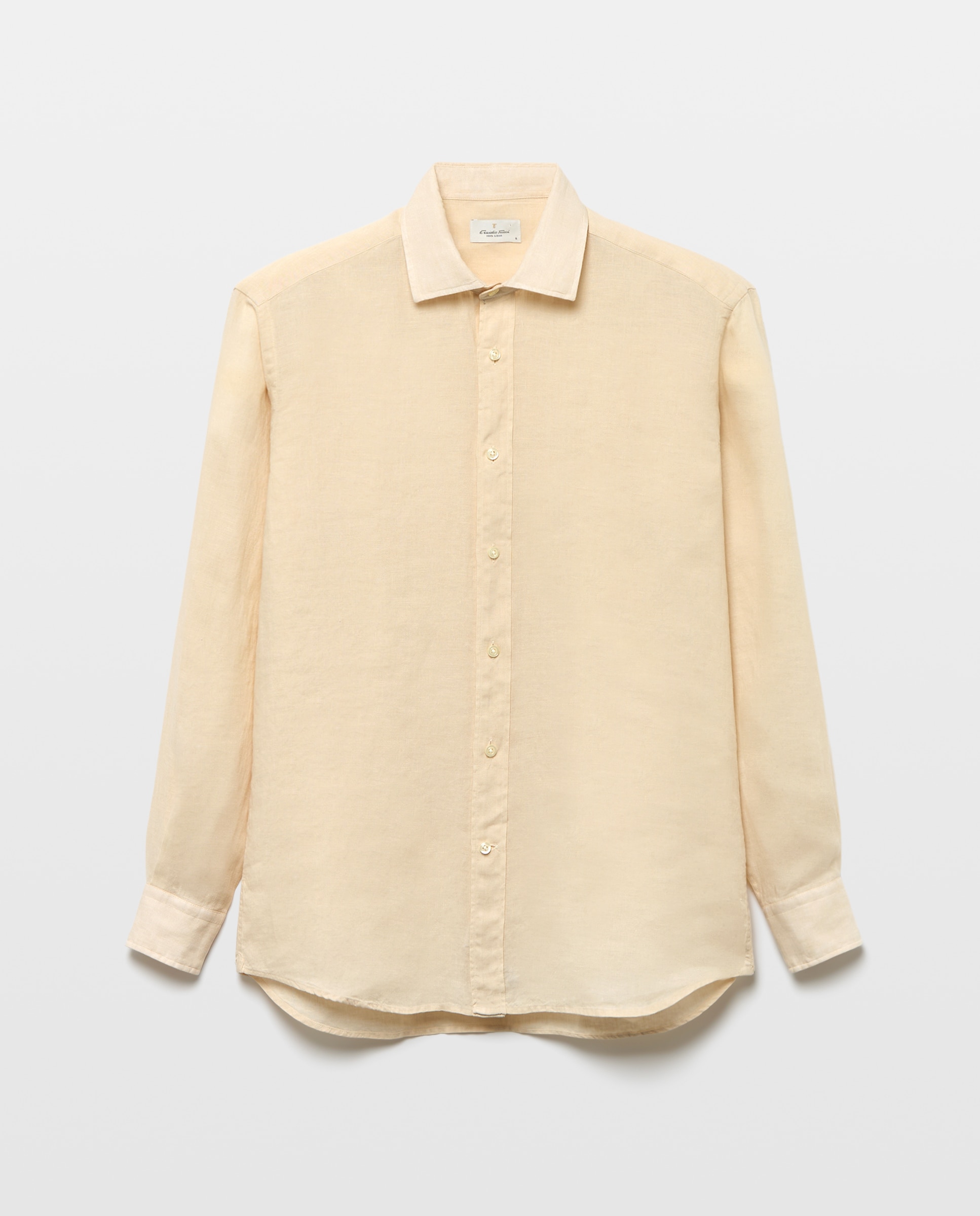 Camisa de Linho Lisa Amarelo-4