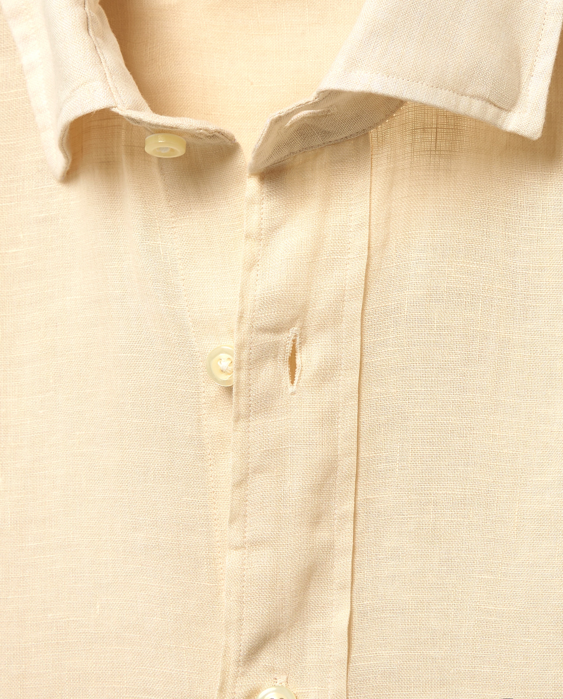 Camisa de Linho Lisa Amarelo-5